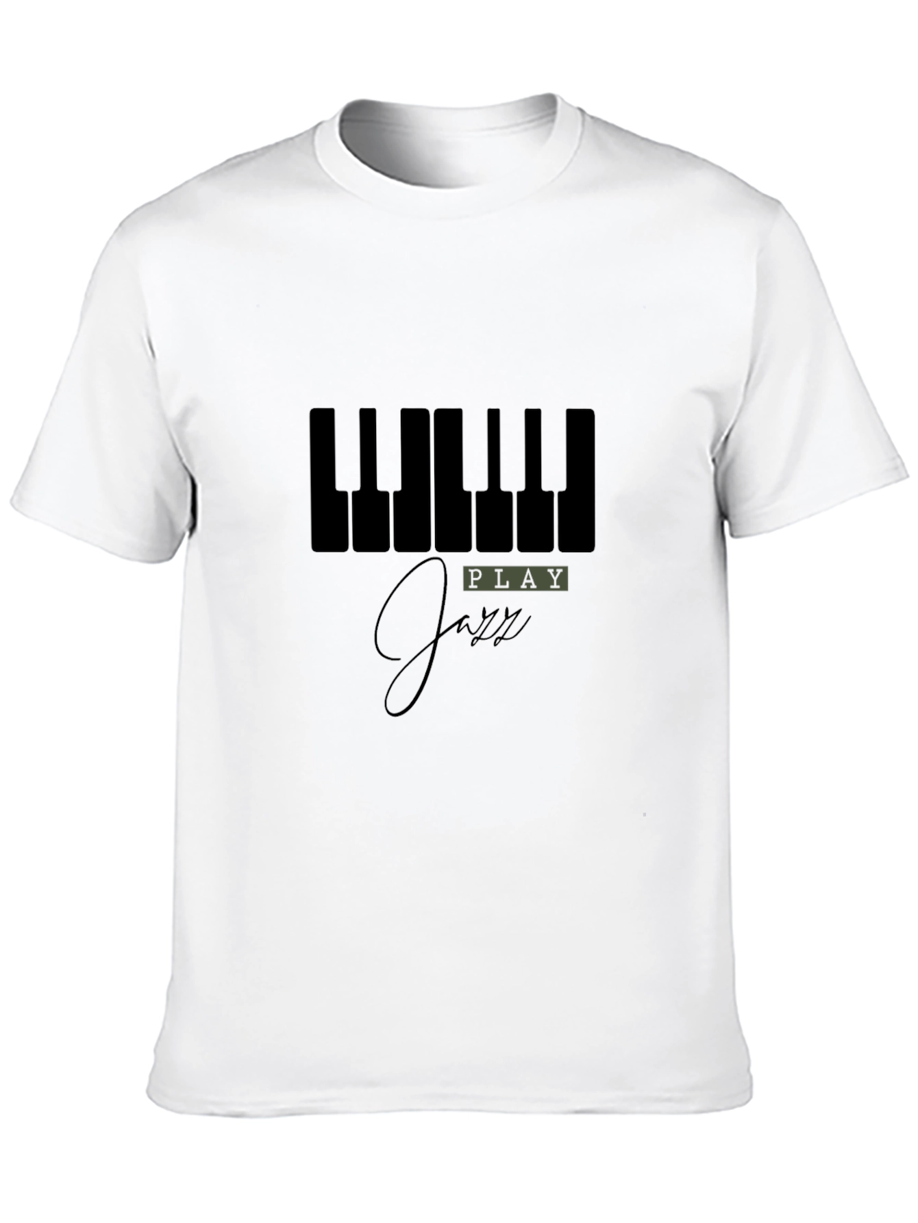 Black Play Jazz Piano Keys Graphic Black T-Shirt view 10