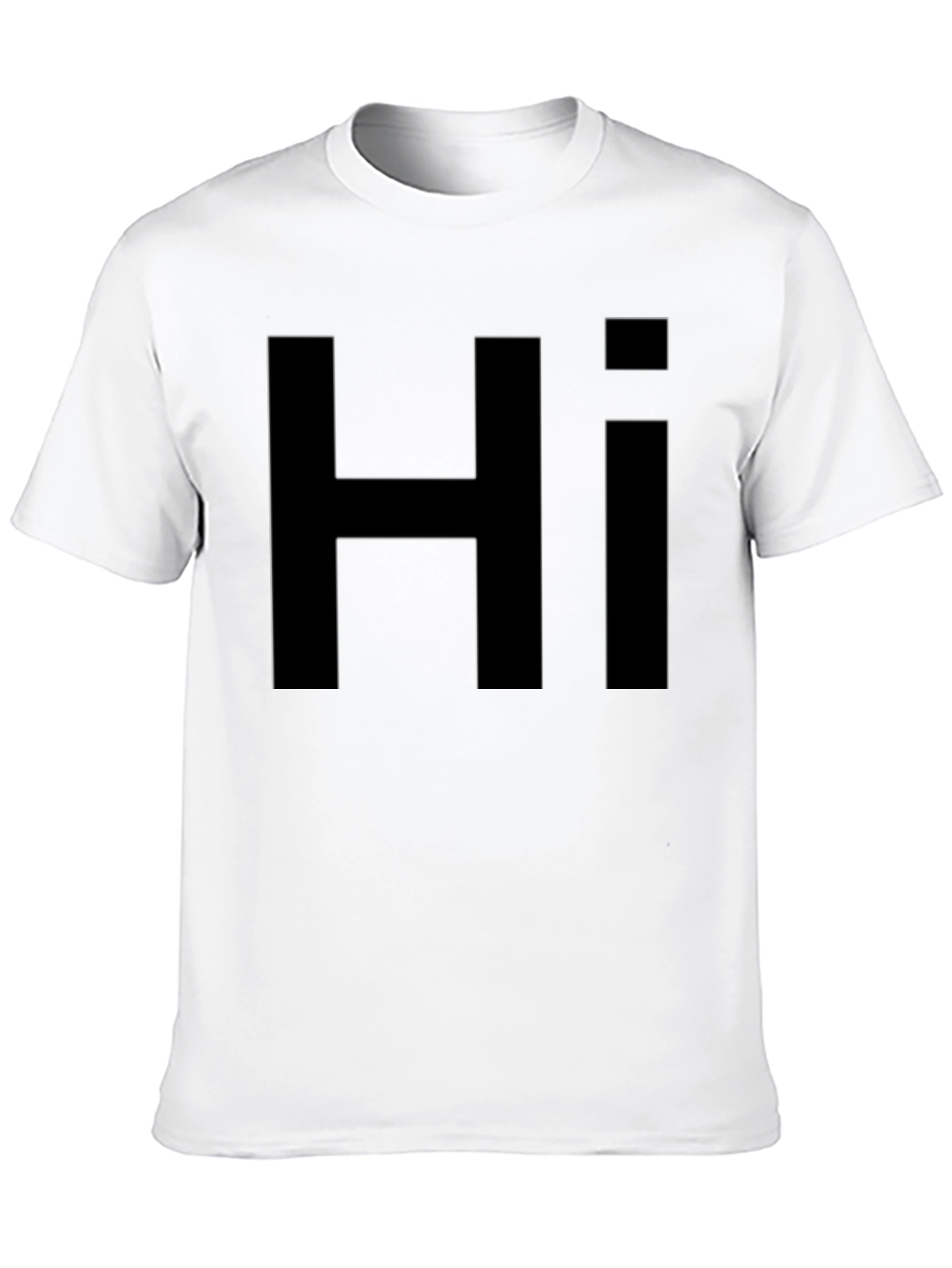 Black Black "Hi" Graphic T-Shirt - Casual Style view 10