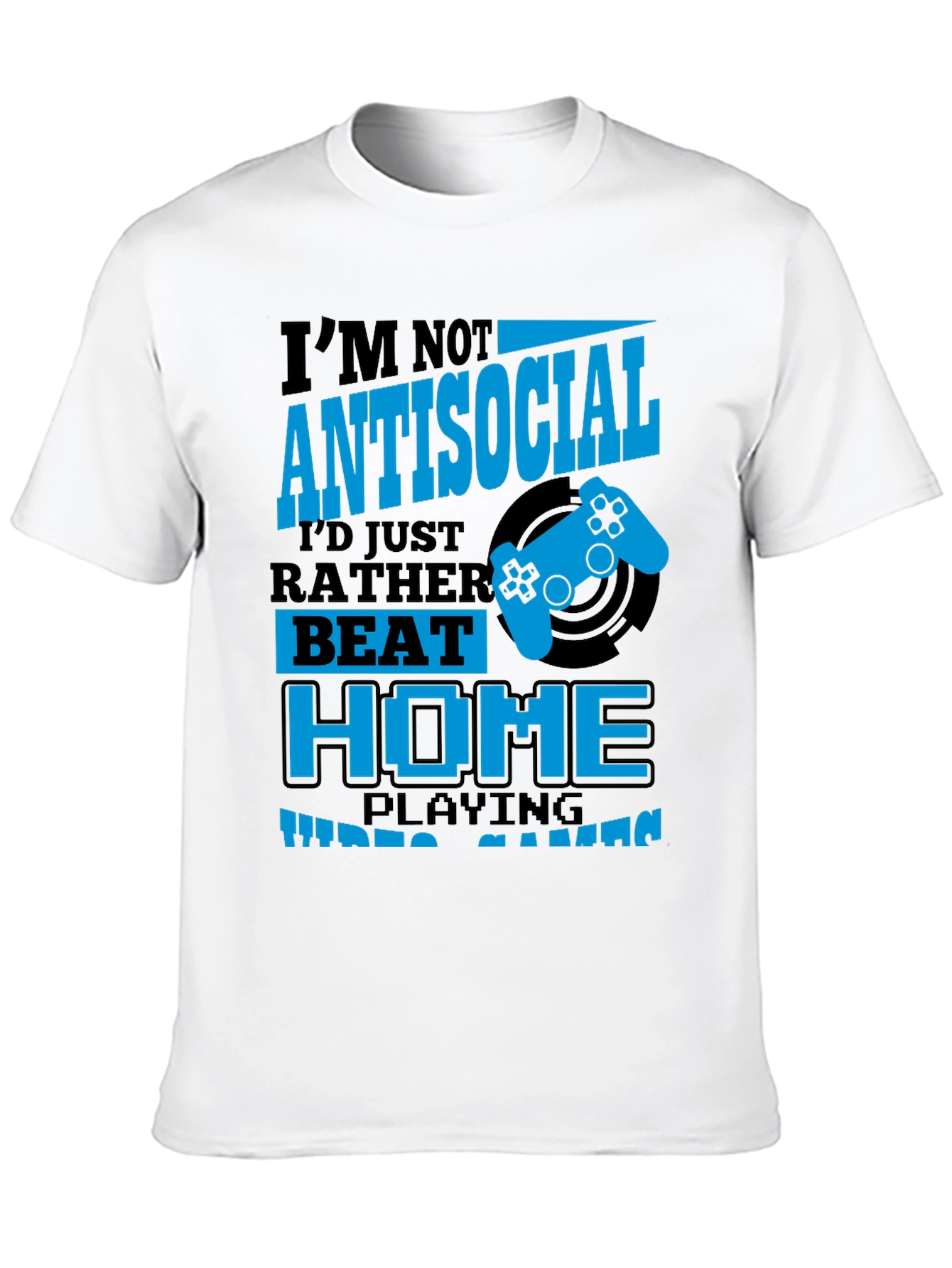 Black I'm Not Antisocial Funny Gamer T-Shirt view 10