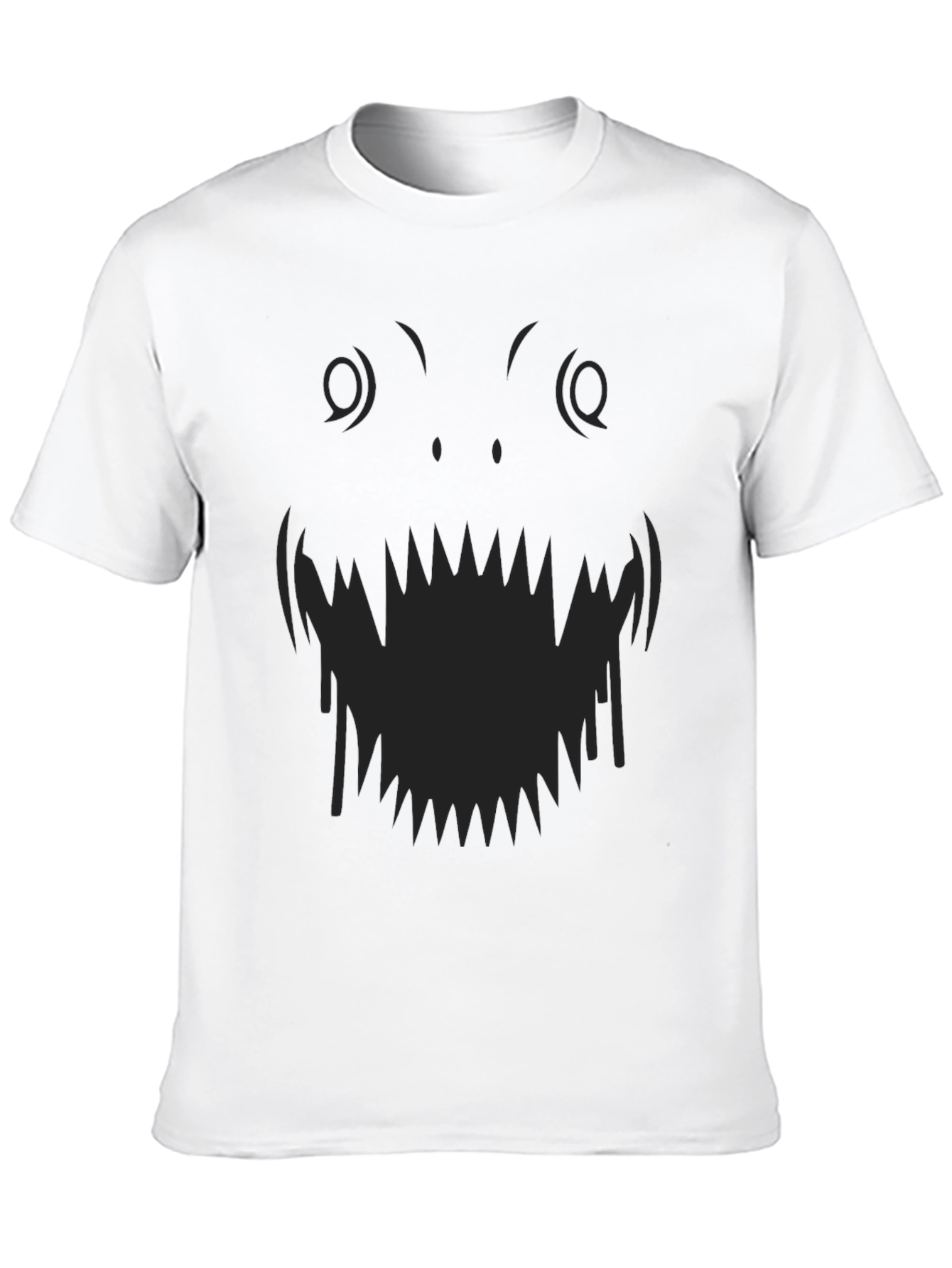 Black Monster Face Graphic Tee - Black Cotton T-Shirt view 10