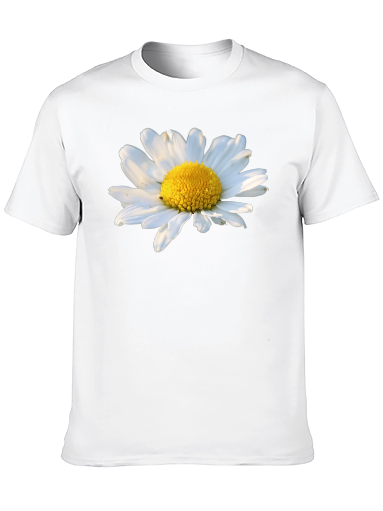 Black Daisy Flower Graphic Tee - Black Cotton T-Shirt view 10