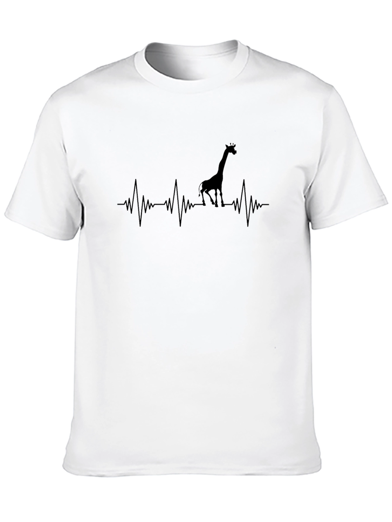 Black Giraffe Heartbeat Graphic Tee - Black view 10