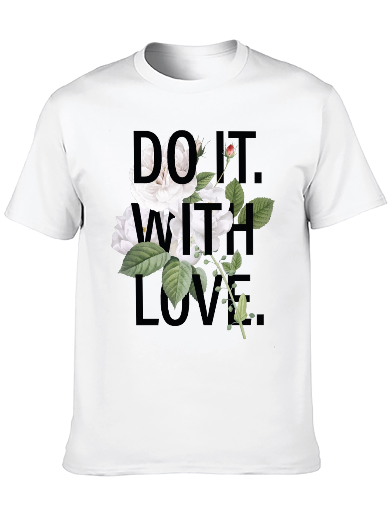 Black Floral 'Do It With Love' Black T-Shirt view 10