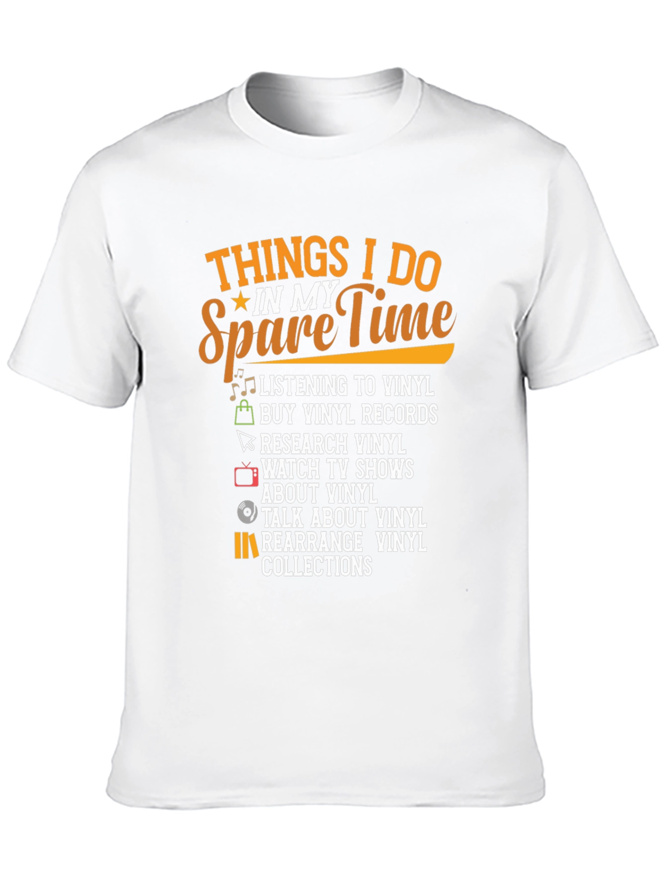 Black Vinyl Lover T-Shirt - Spare Time Hobbies Music Record Collector Tee view 10