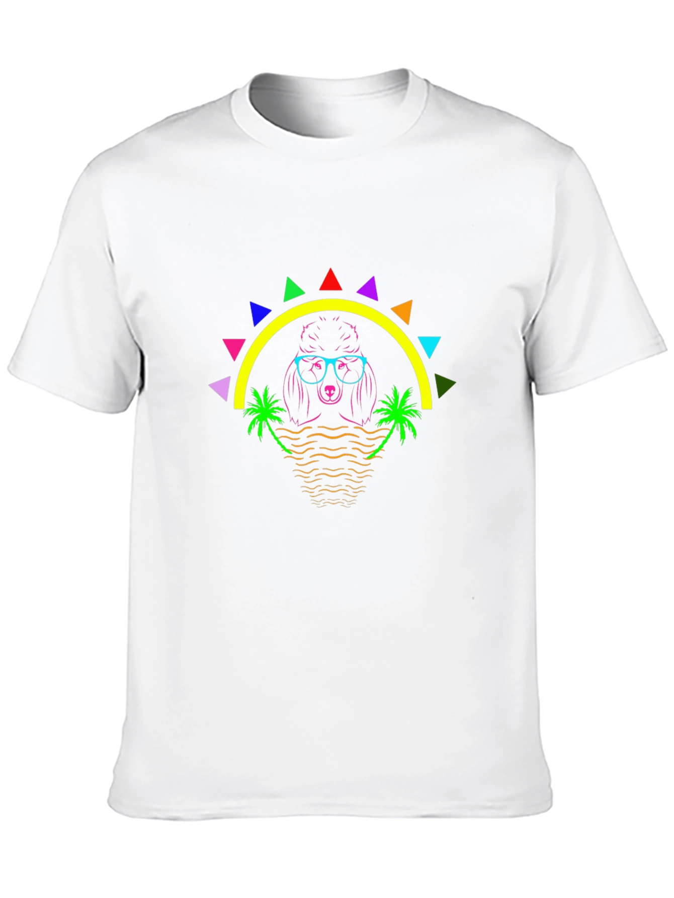 Black Neon Poodle Graphic Tee - Retro Summer Vibes view 10
