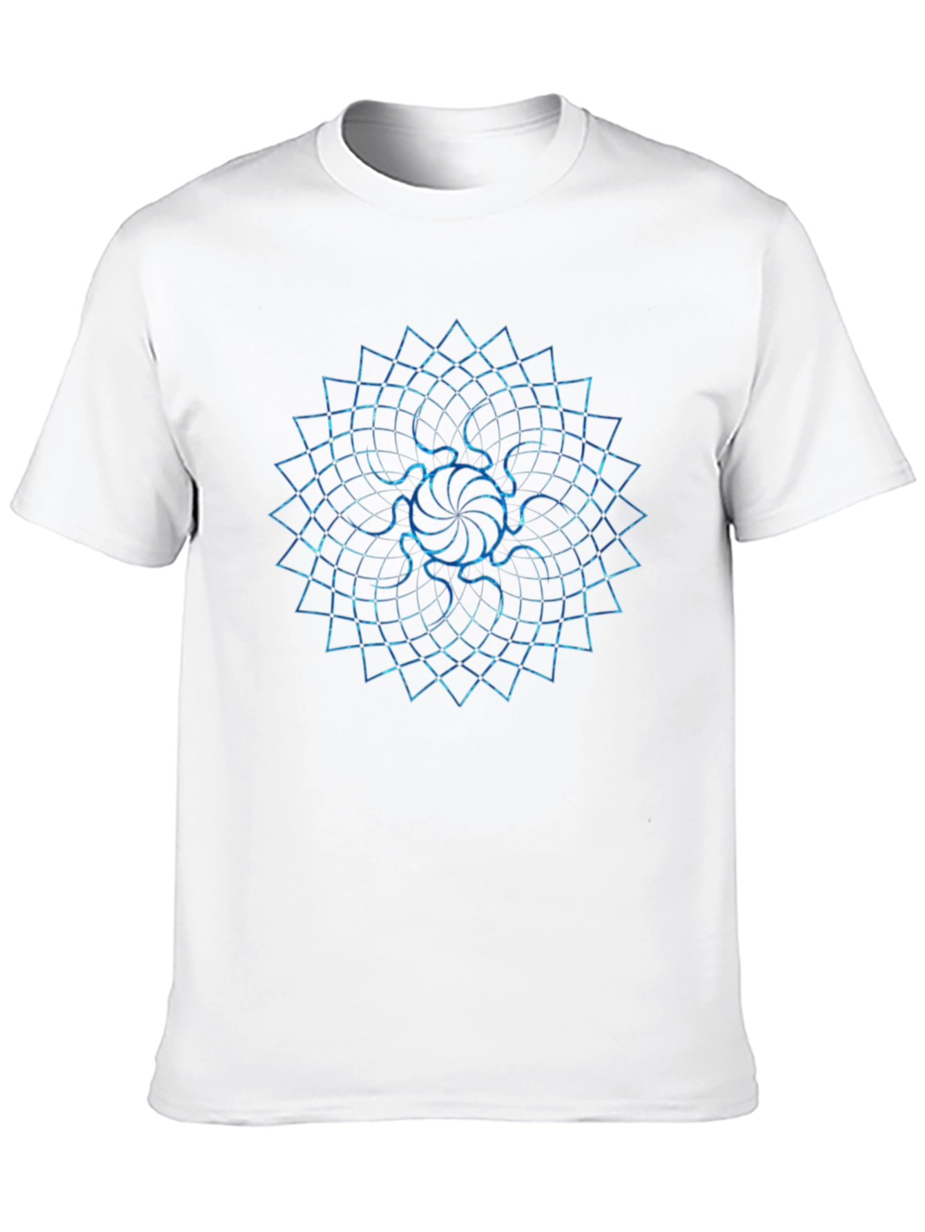 Black Geometric Mandala Print Black T-Shirt view 10