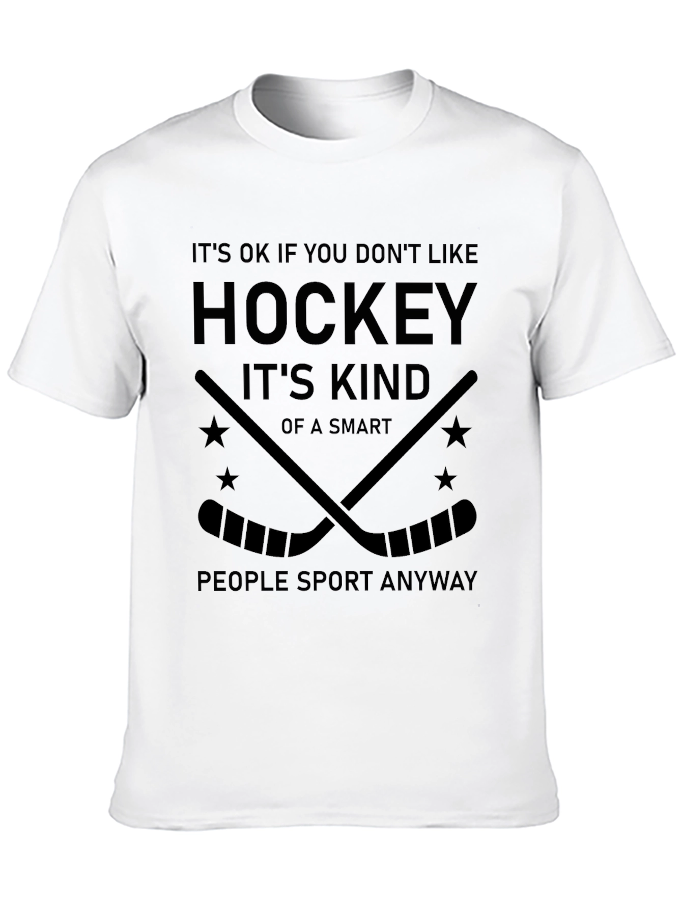 Black Hockey Humor T-Shirt - Smart People Sport view 10