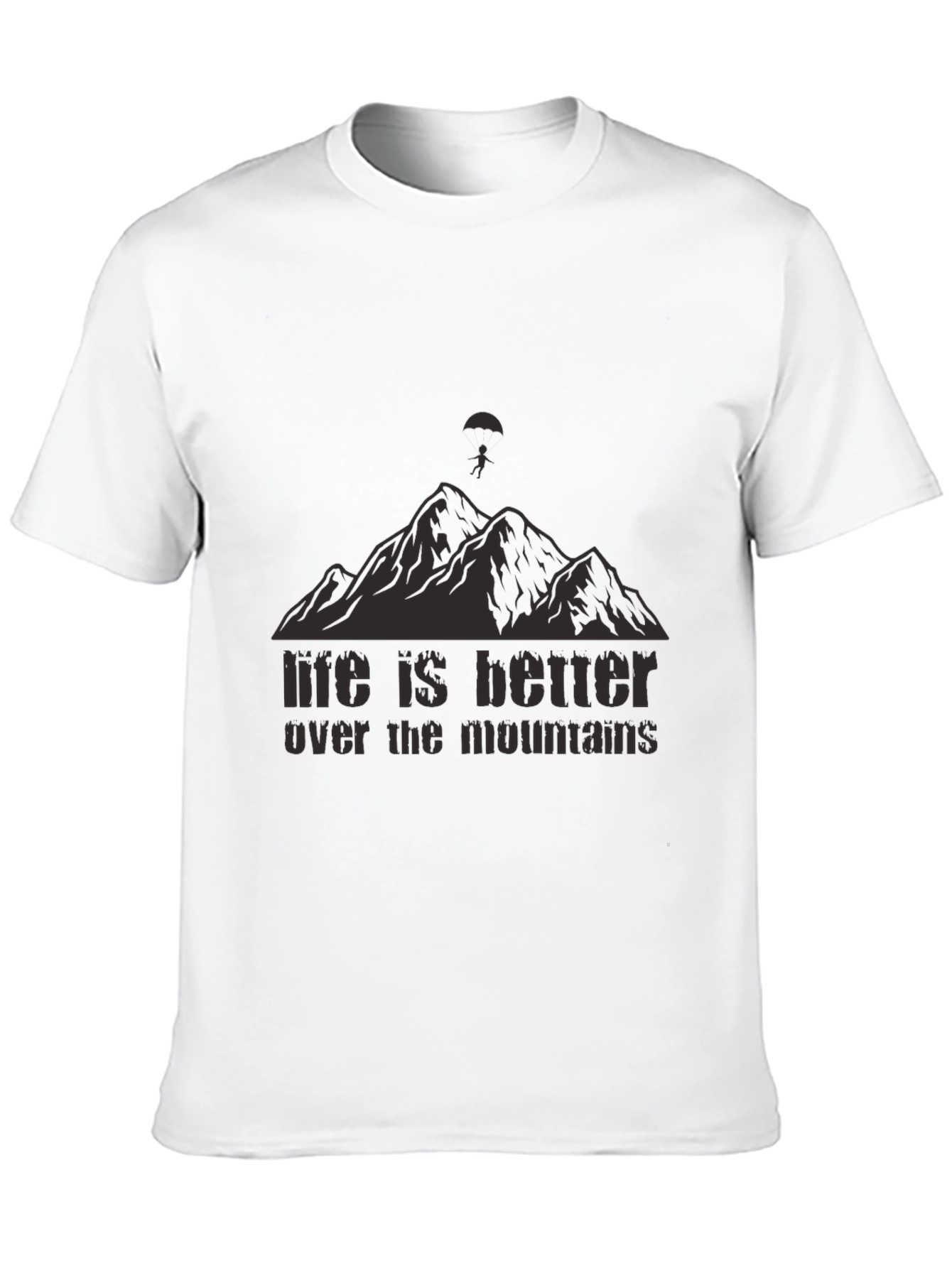 Black Life is Better Over The Mountains Black T-Shirt view 10