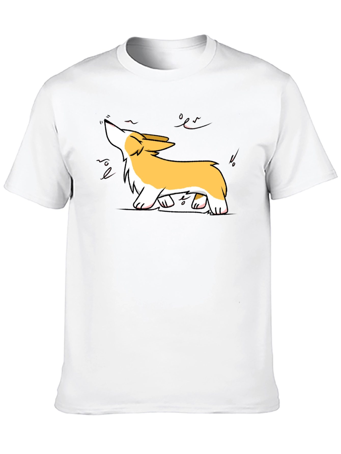 Black Corgi Howl Graphic Tee - Black Cotton Blend view 10