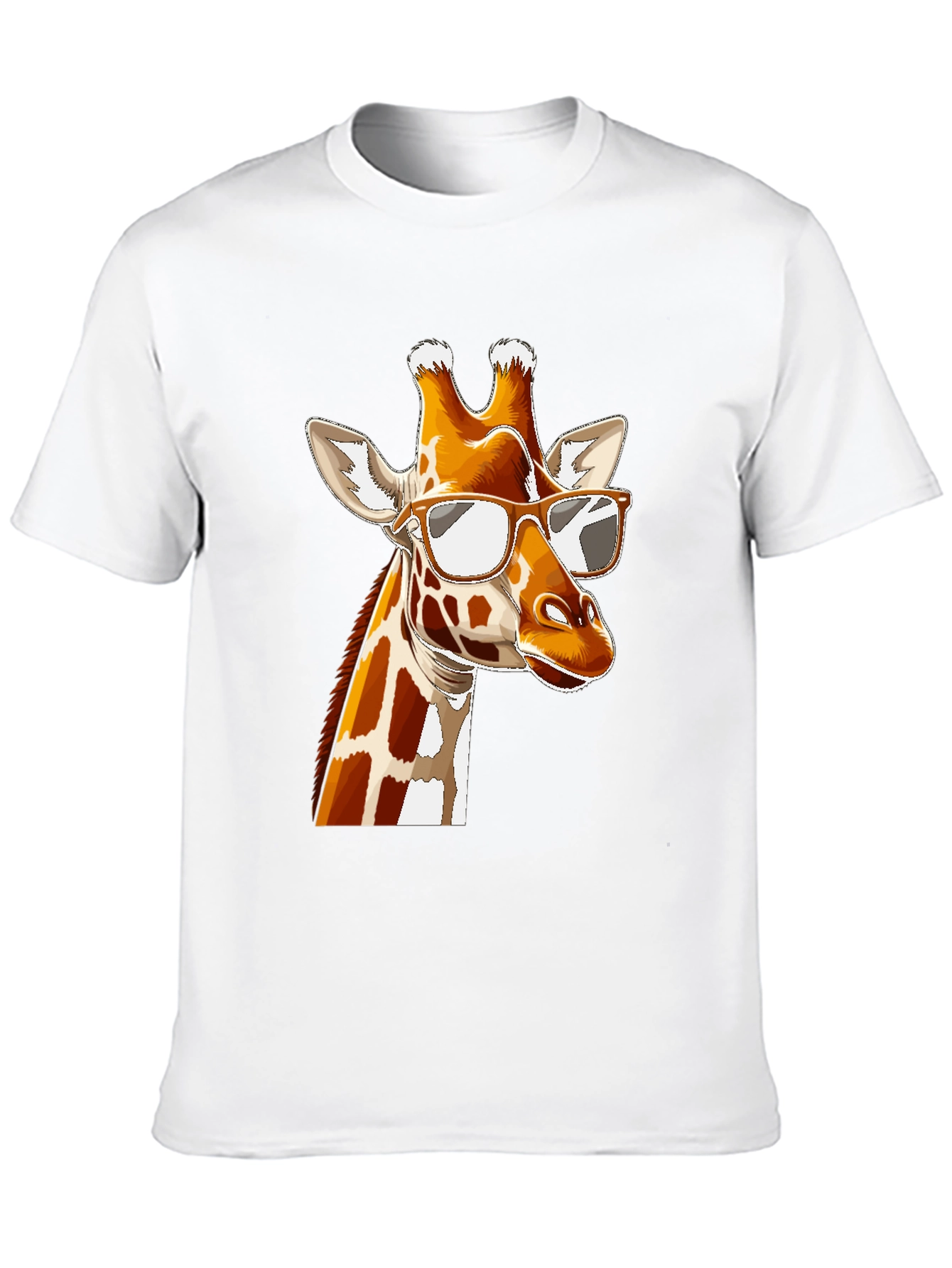 Black Cool Giraffe Graphic Tee - Black Cotton T-Shirt view 10