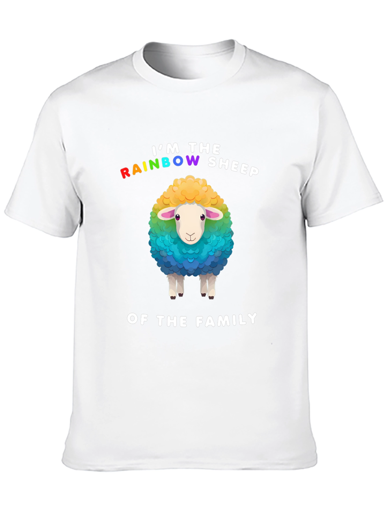Black Rainbow Sheep Family Pride T-Shirt view 10