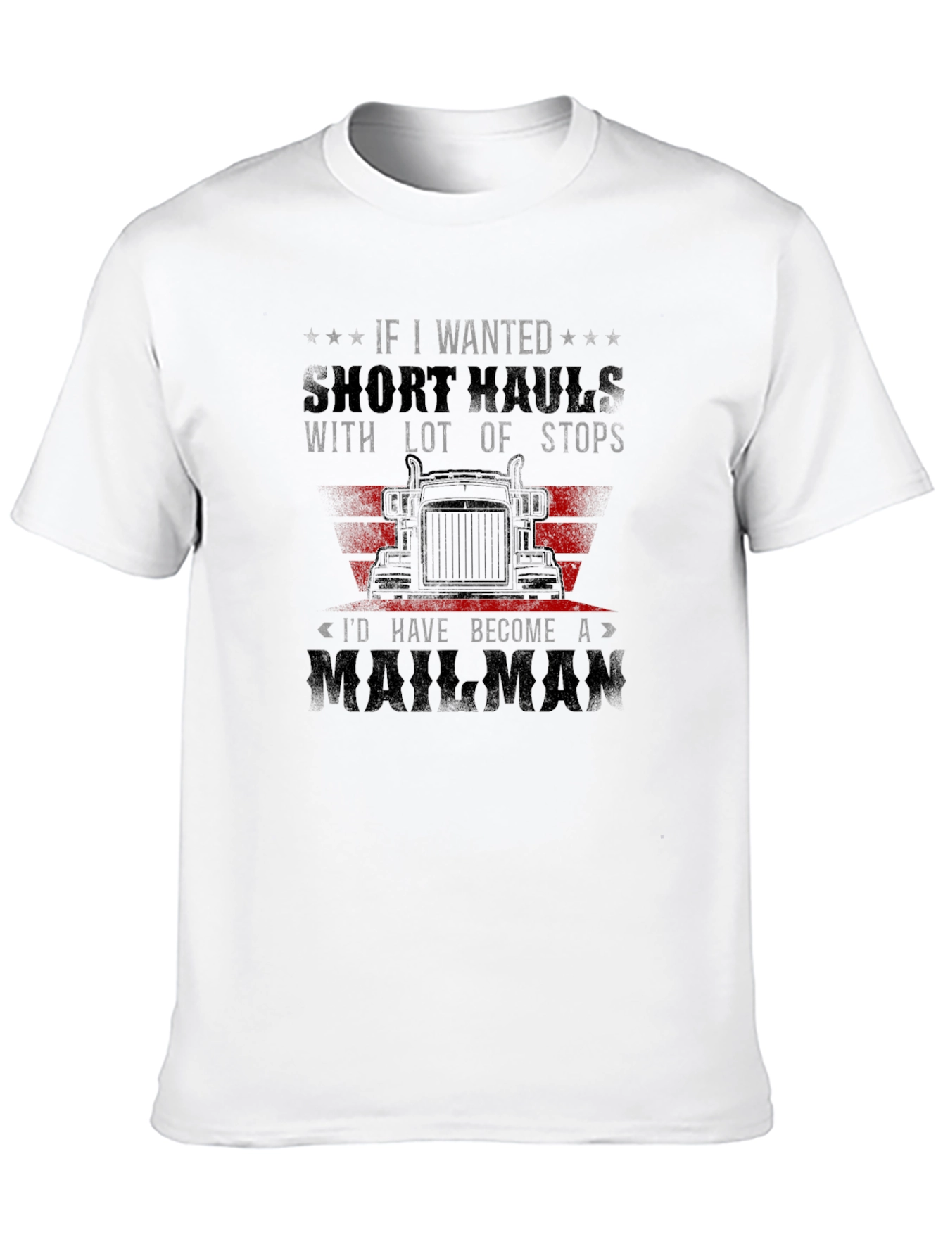 Black Trucker T-Shirt: Short Hauls, Mailman view 10