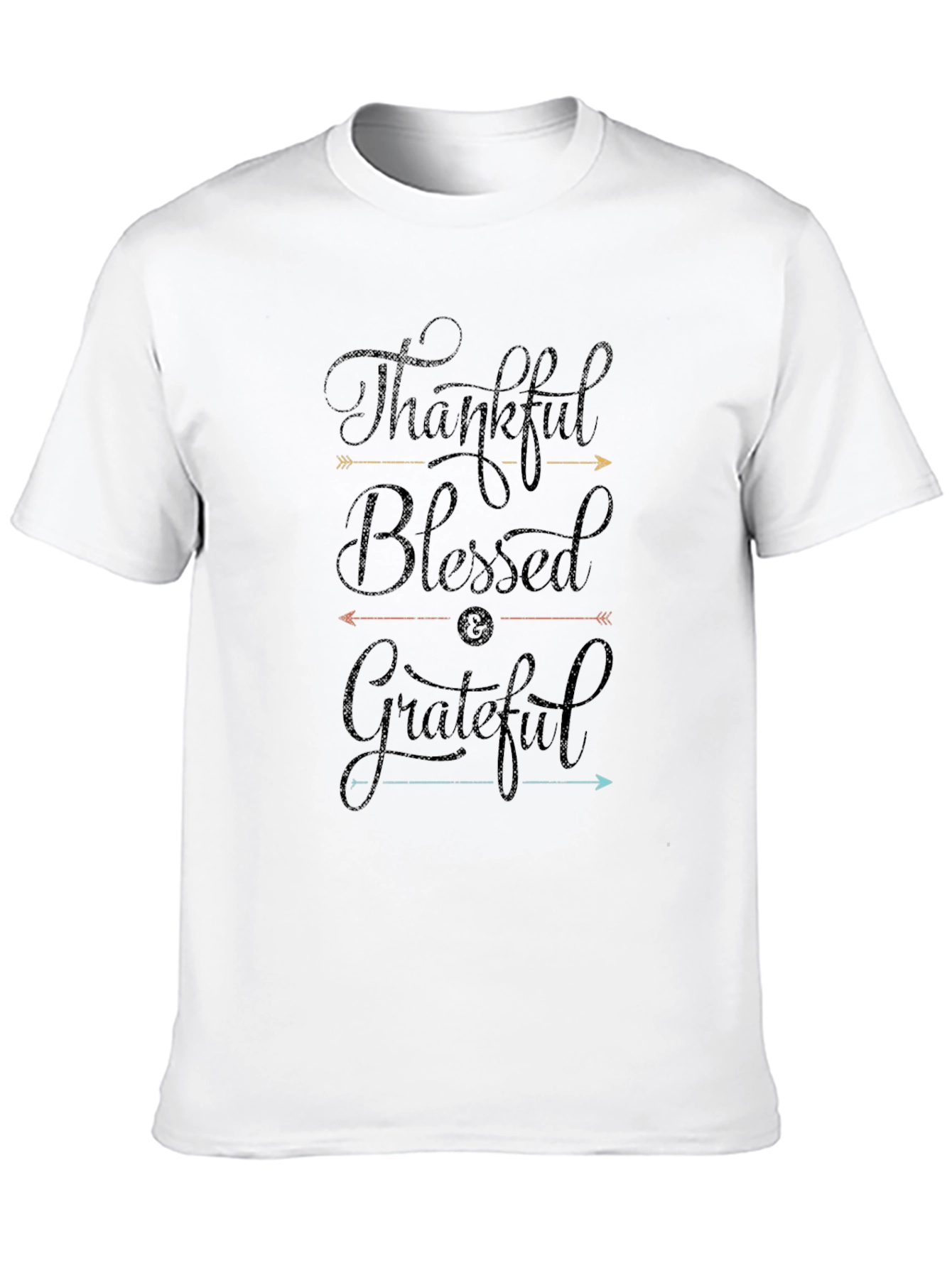 Black Thankful Blessed Grateful Graphic Tee view 10