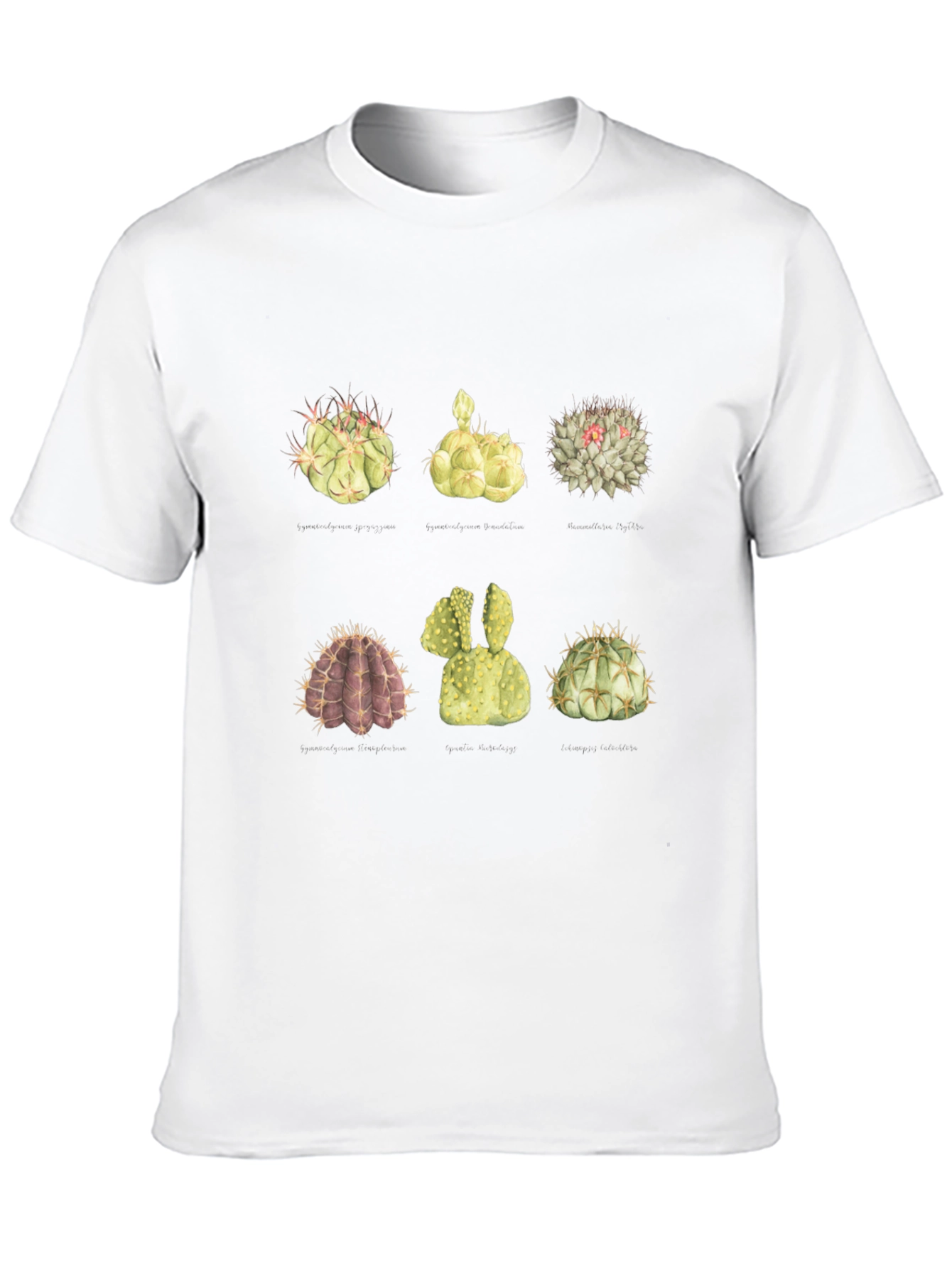 Black Cactus Garden T-Shirt - Botanical Design view 10