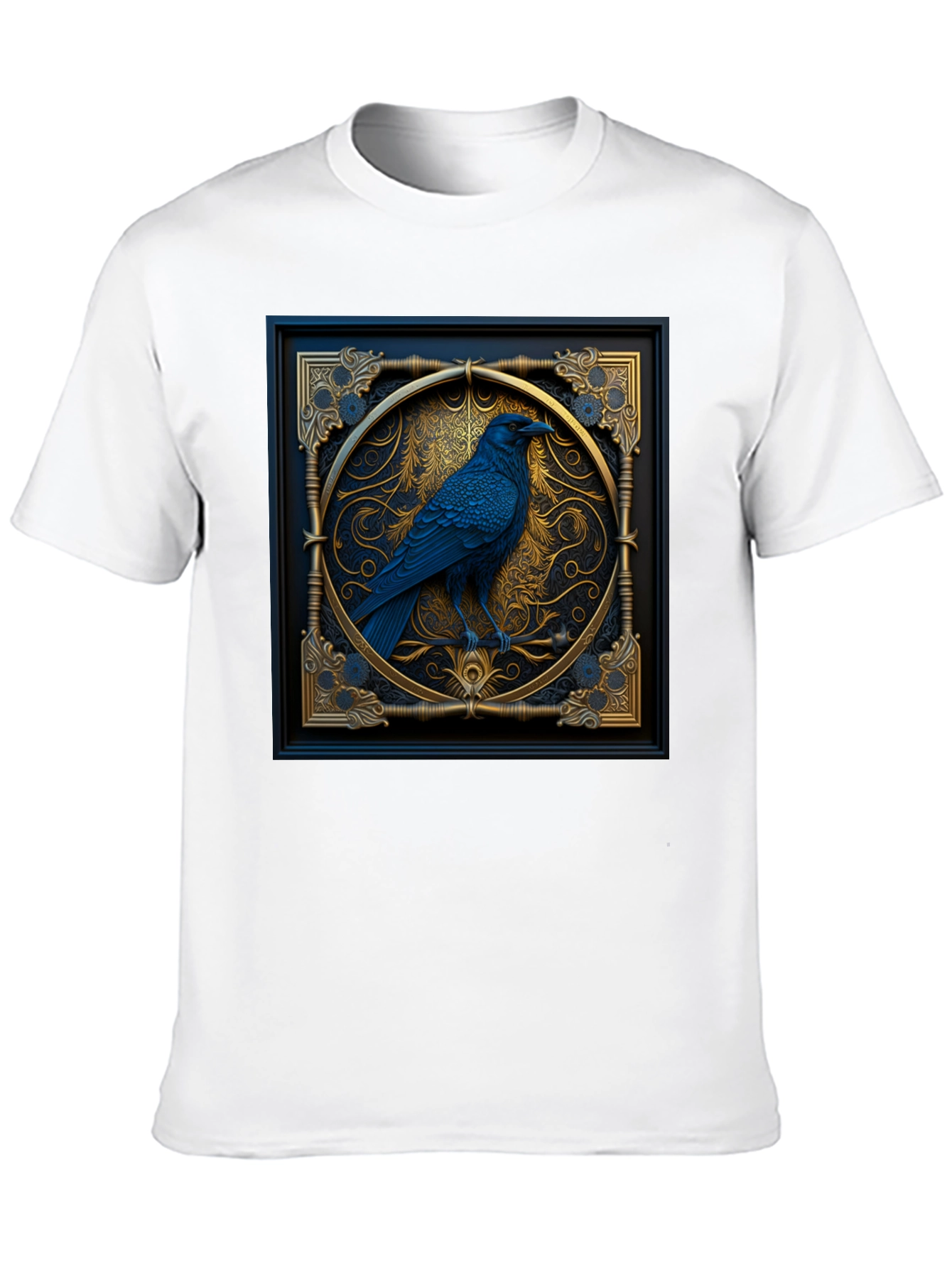 Black Raven Framed Graphic Tee - Gothic Style view 10