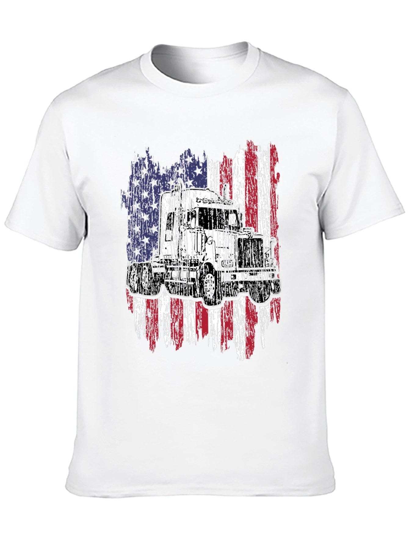 Black Trucker USA Flag Graphic T-Shirt view 10