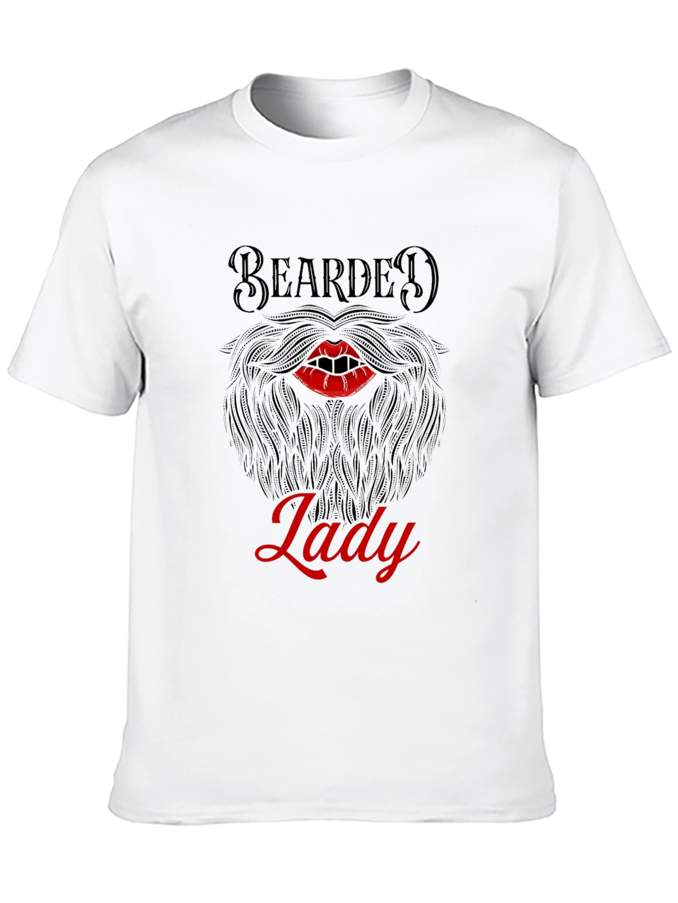 Black Bearded Lady Graphic Tee - Unisex Novelty Shirt view 10