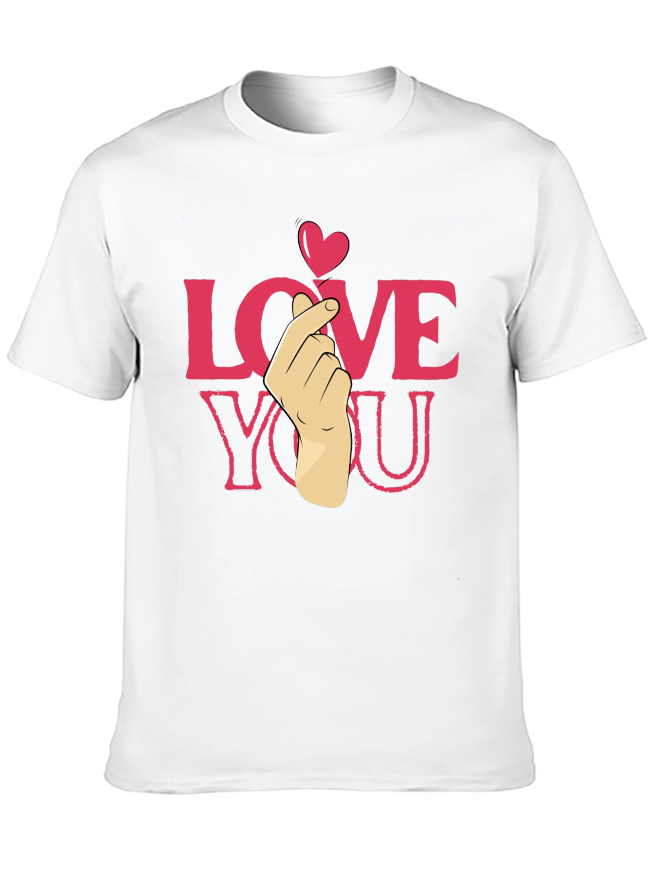 Black Love You Heart Finger T-Shirt - Cute & Trendy view 10