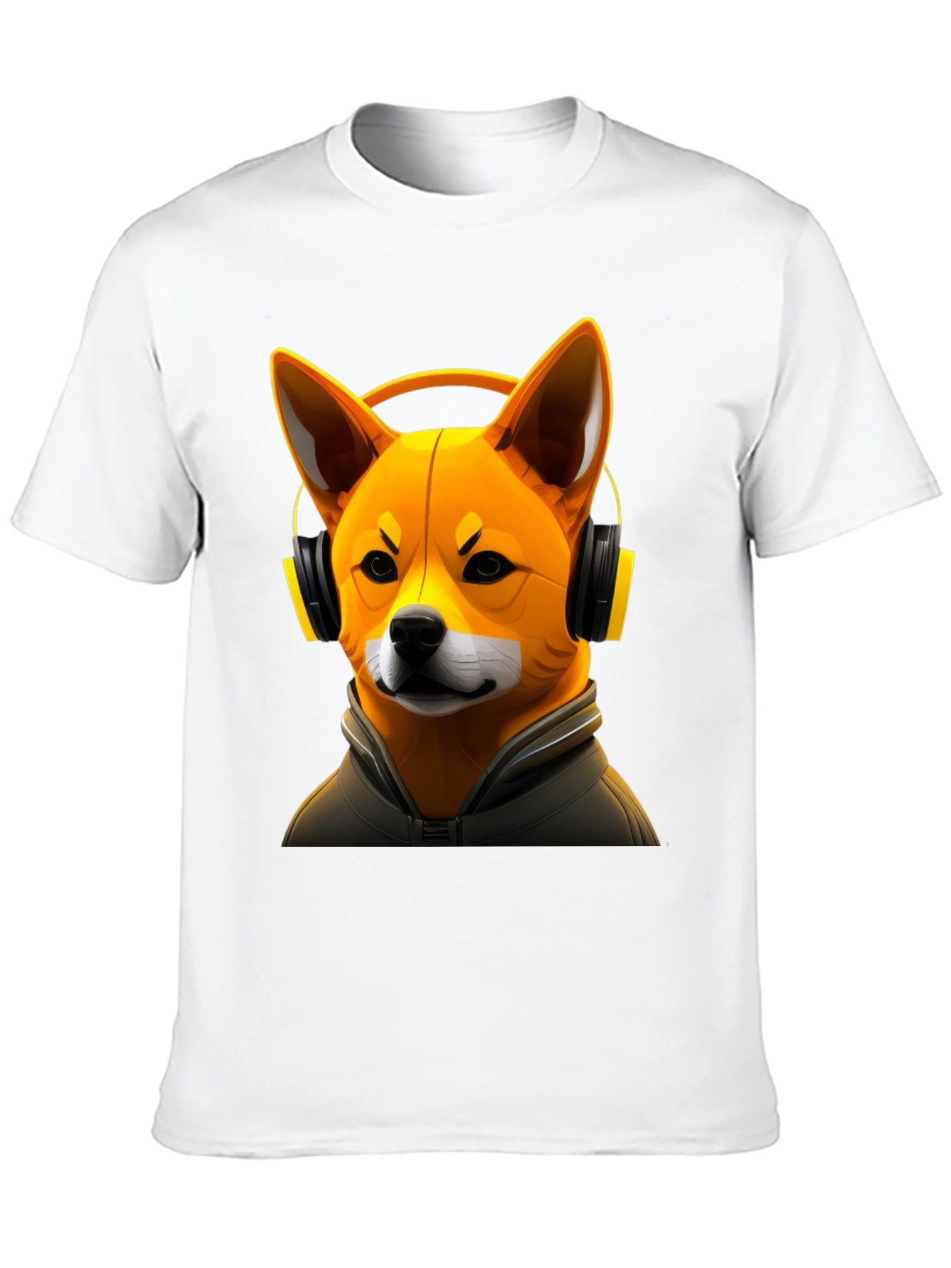 Black Dog DJ Graphic Tee - Shiba Inu with Headphones view 10