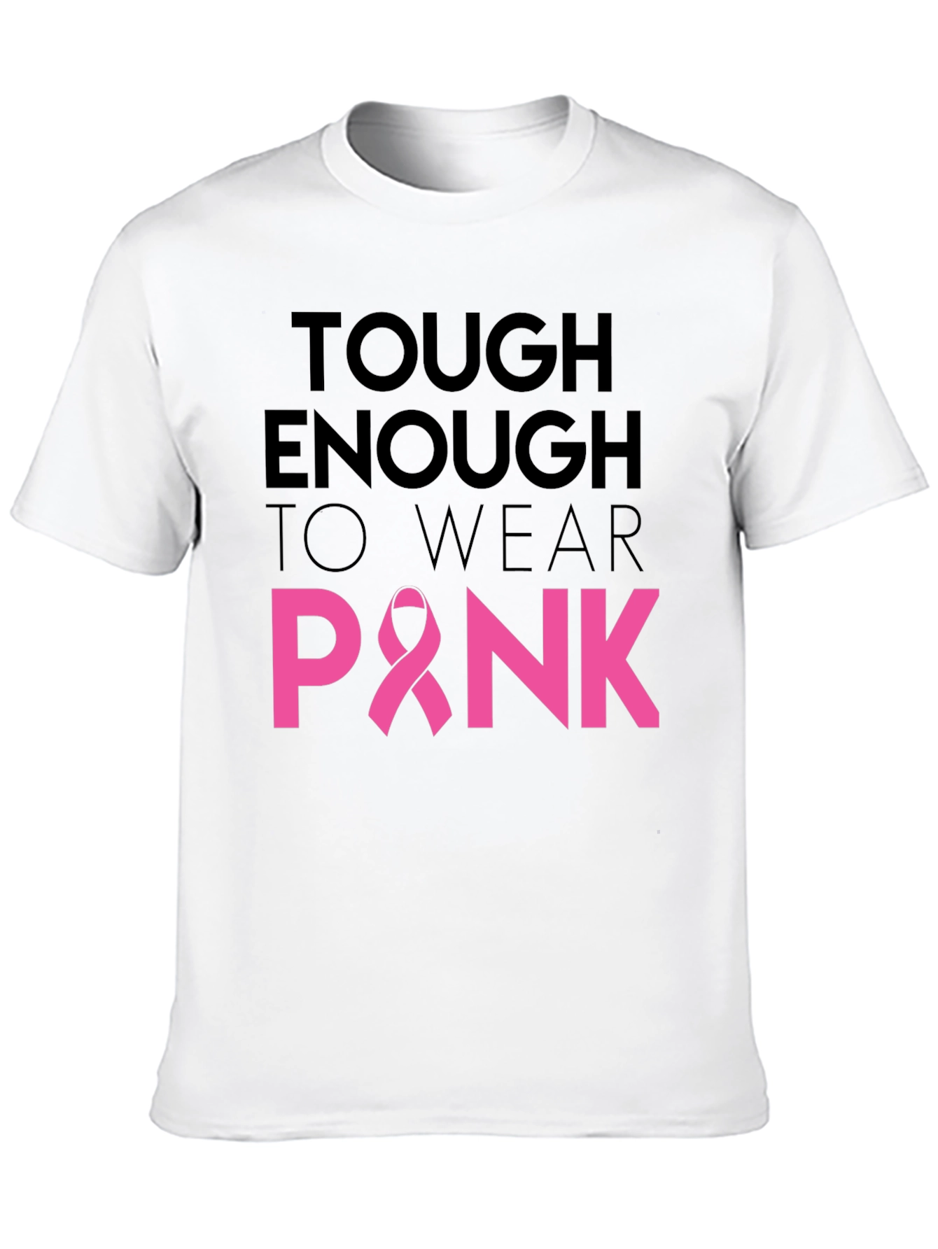 Black Tough Enough To Wear Pink Ribbon T-Shirt view 10