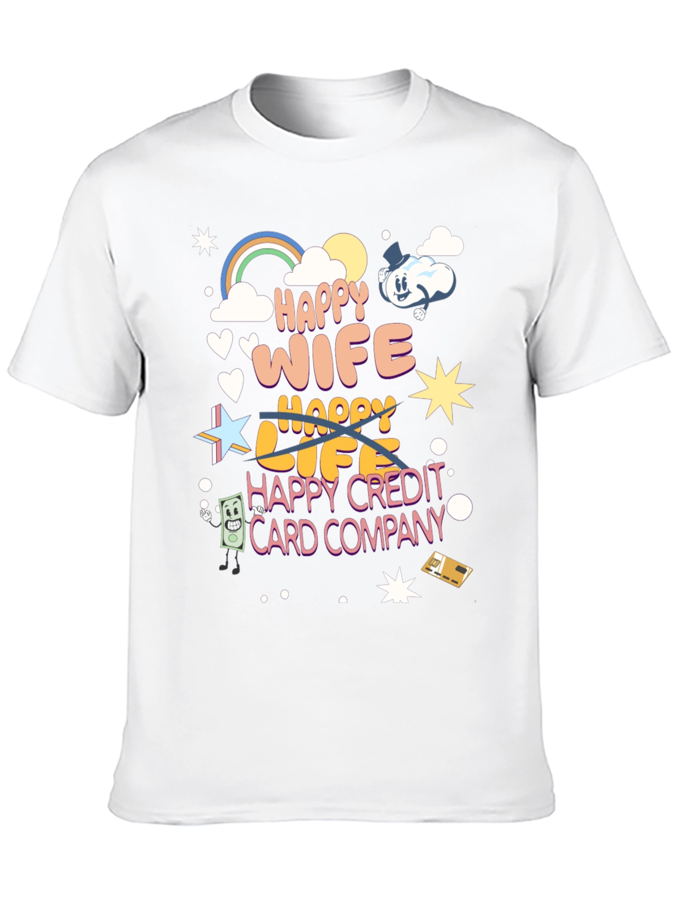 Black Happy Wife Happy Life T-Shirt view 10