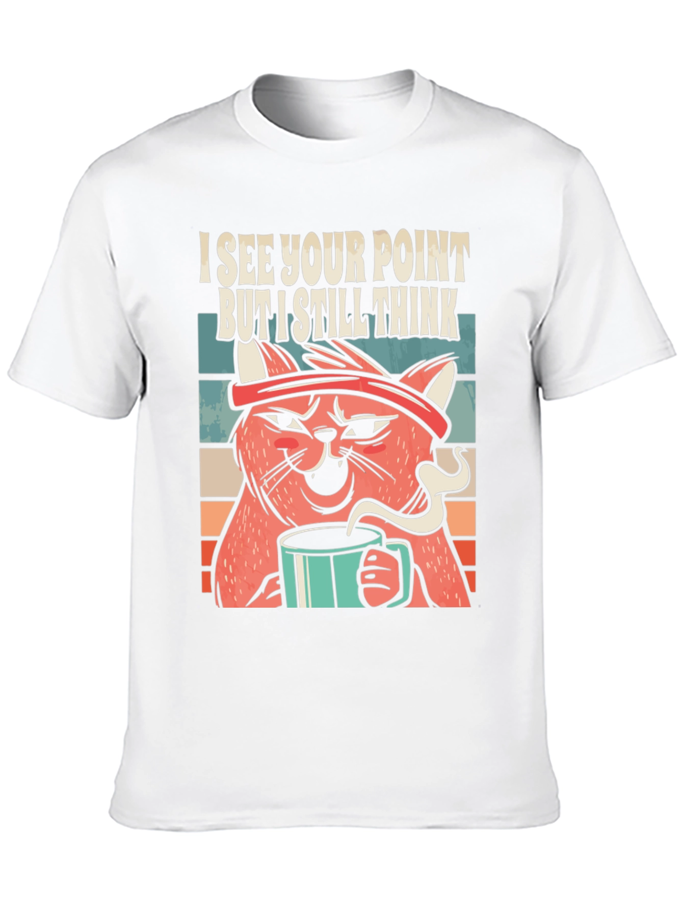 Black I See Your Point Cat T-Shirt view 10