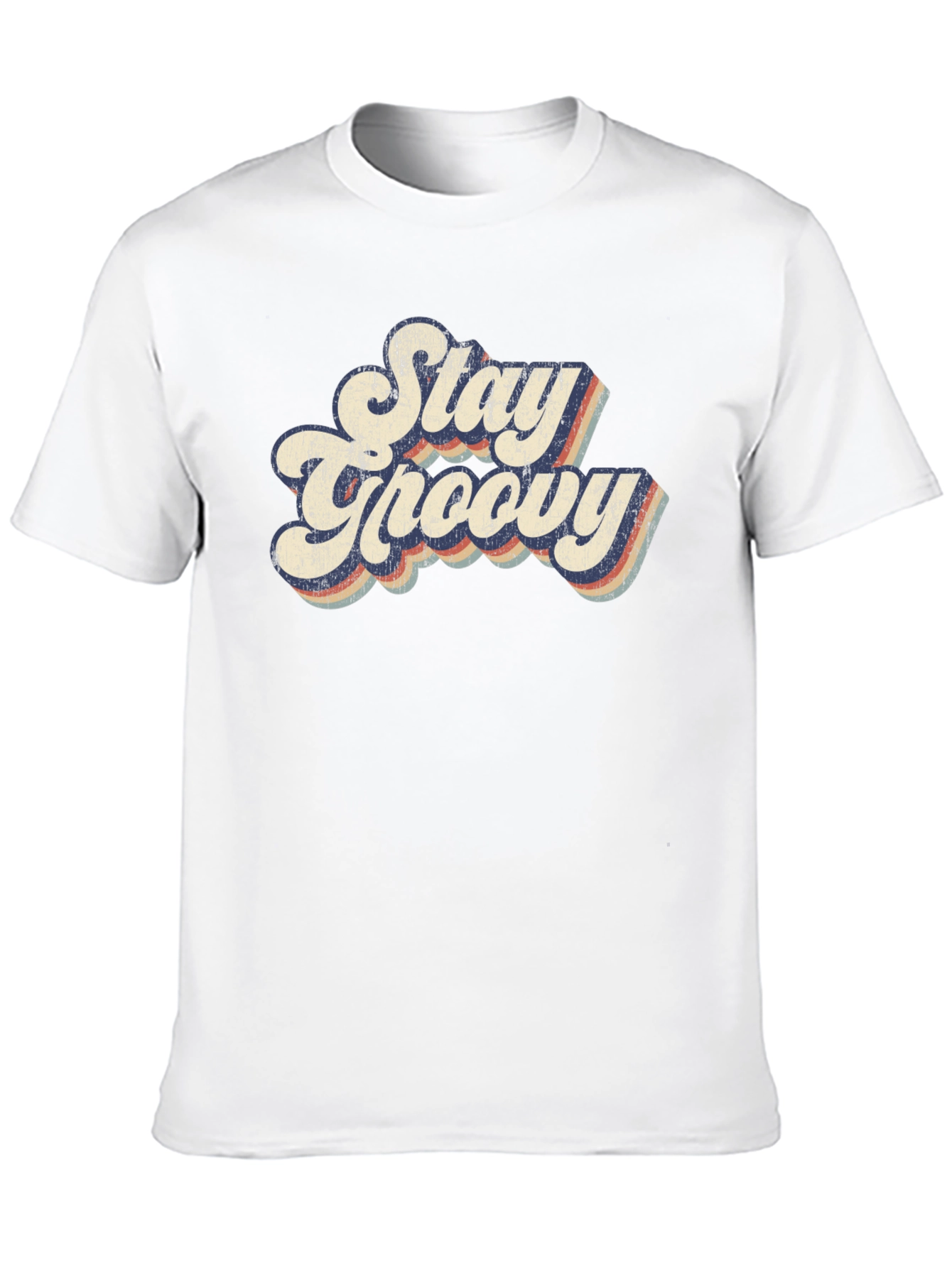 Black Stay Groovy Retro T-Shirt - Vintage Style Tee view 10