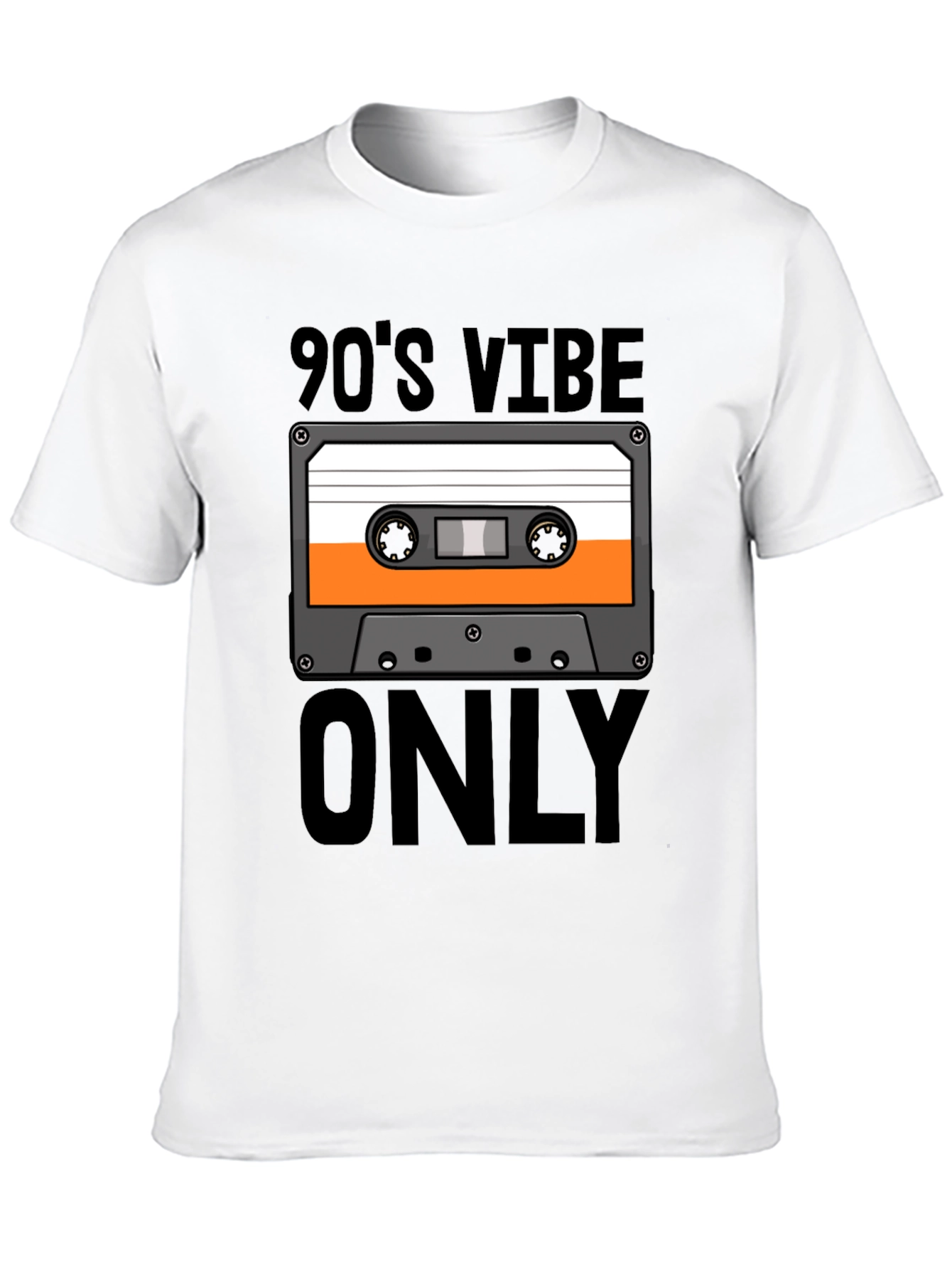 Black 90's Vibe Only Cassette Tape T-Shirt - Retro Style Tee view 10