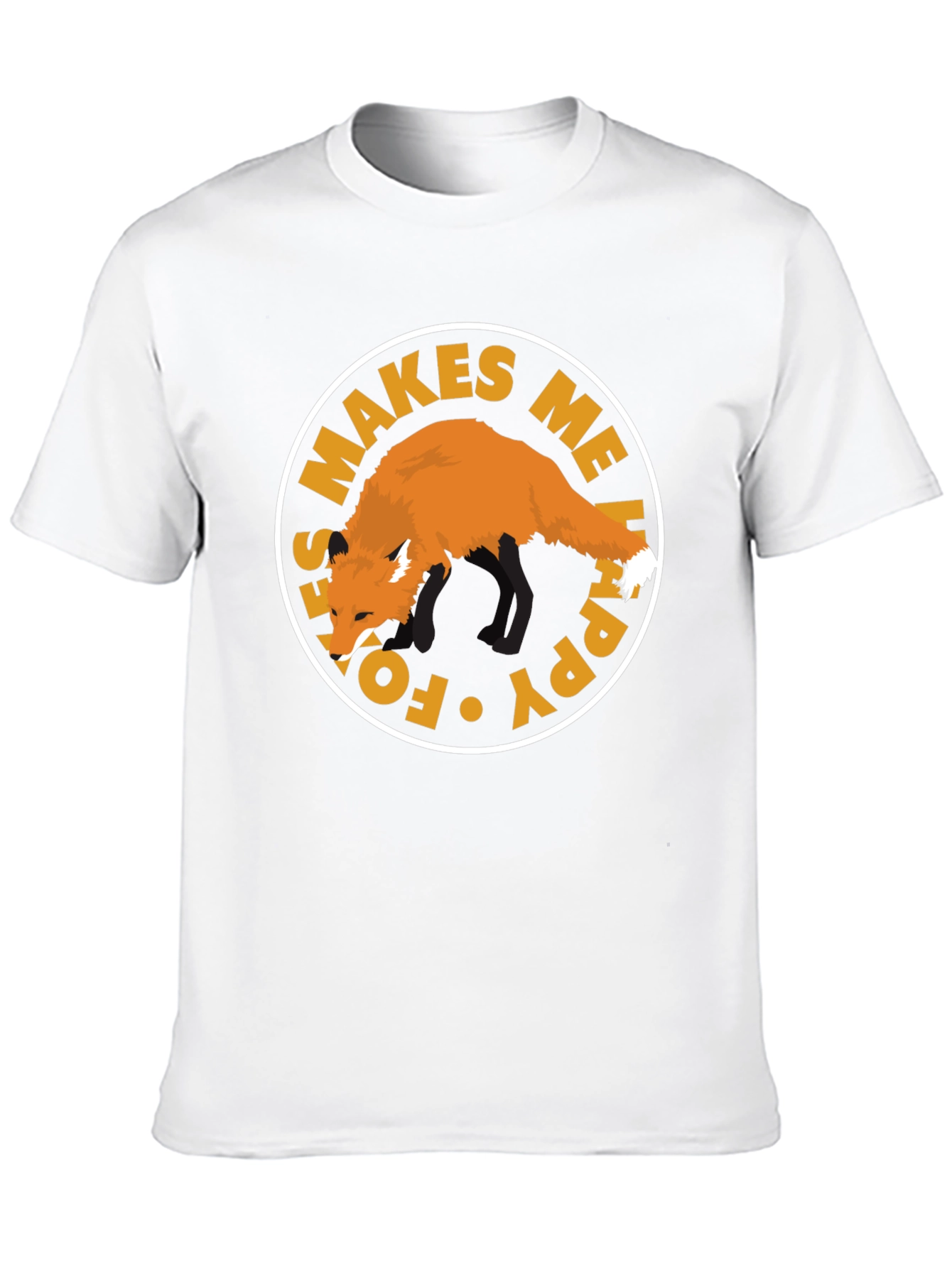 Black Fox Makes Me Happy Graphic T-Shirt view 10