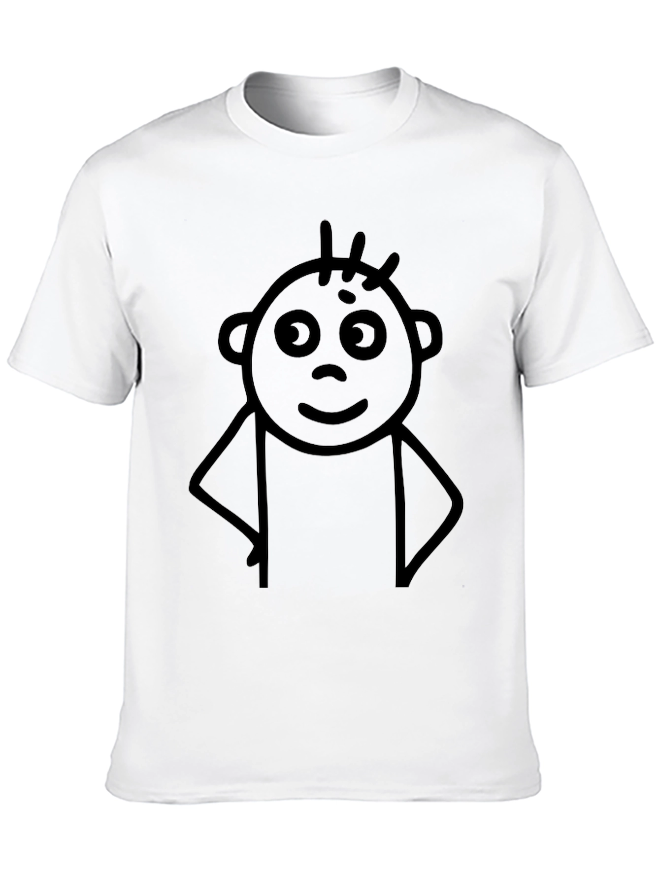 Black Black T-Shirt with Funny Stick Figure Design view 10