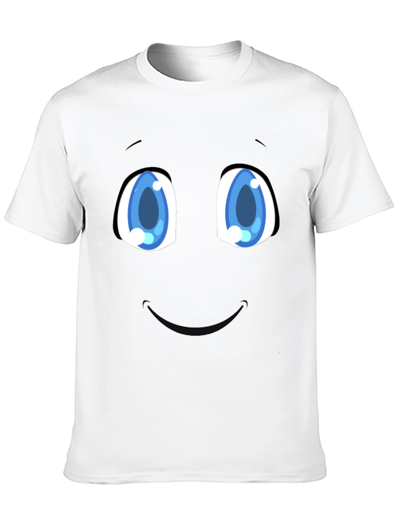 Black Funny Cartoon Face Black T-Shirt view 10