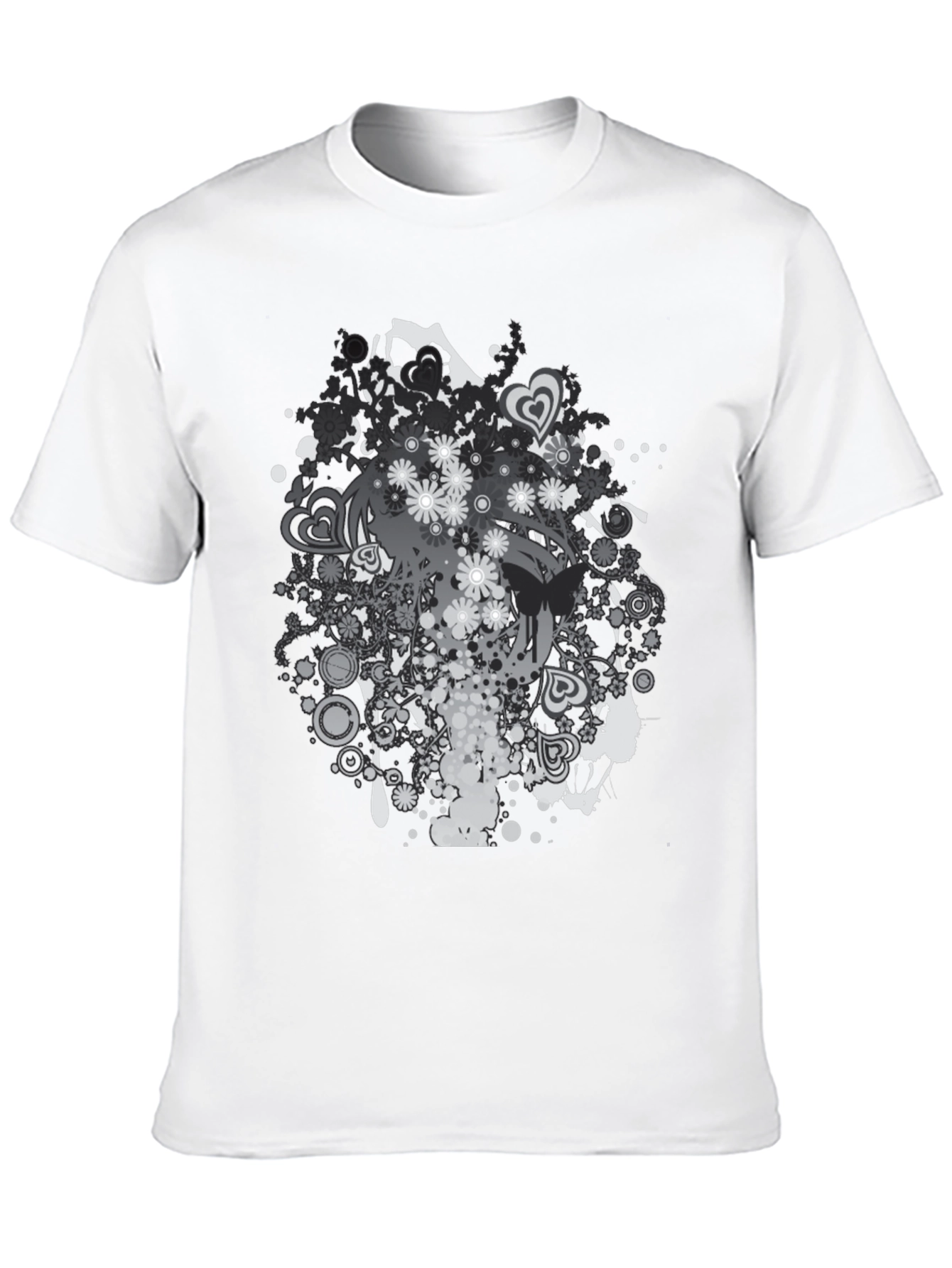 Black Floral Graphic Print Black T-Shirt view 10