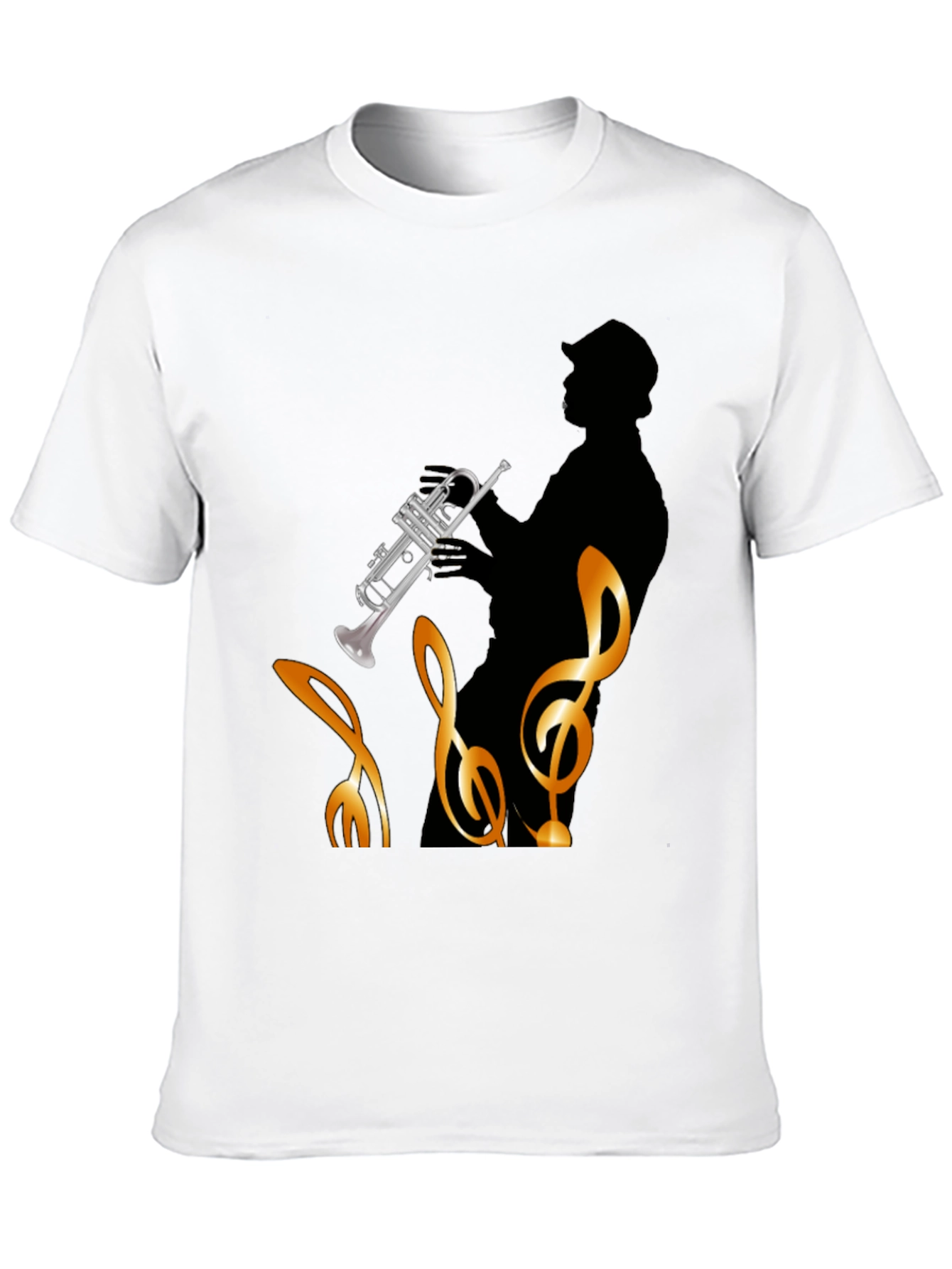 Black Jazz Musician Graphic T-Shirt - Black Cotton Tee view 10
