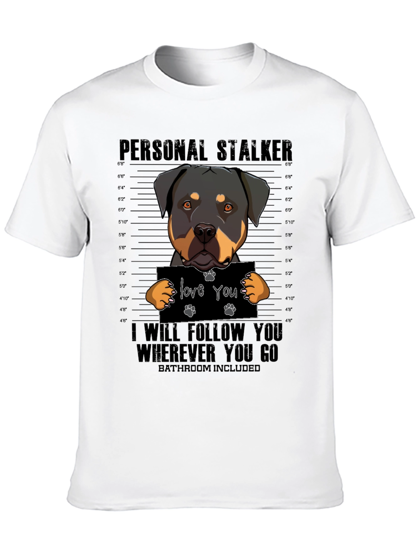 Black Personal Rottweiler Stalker T-Shirt view 10