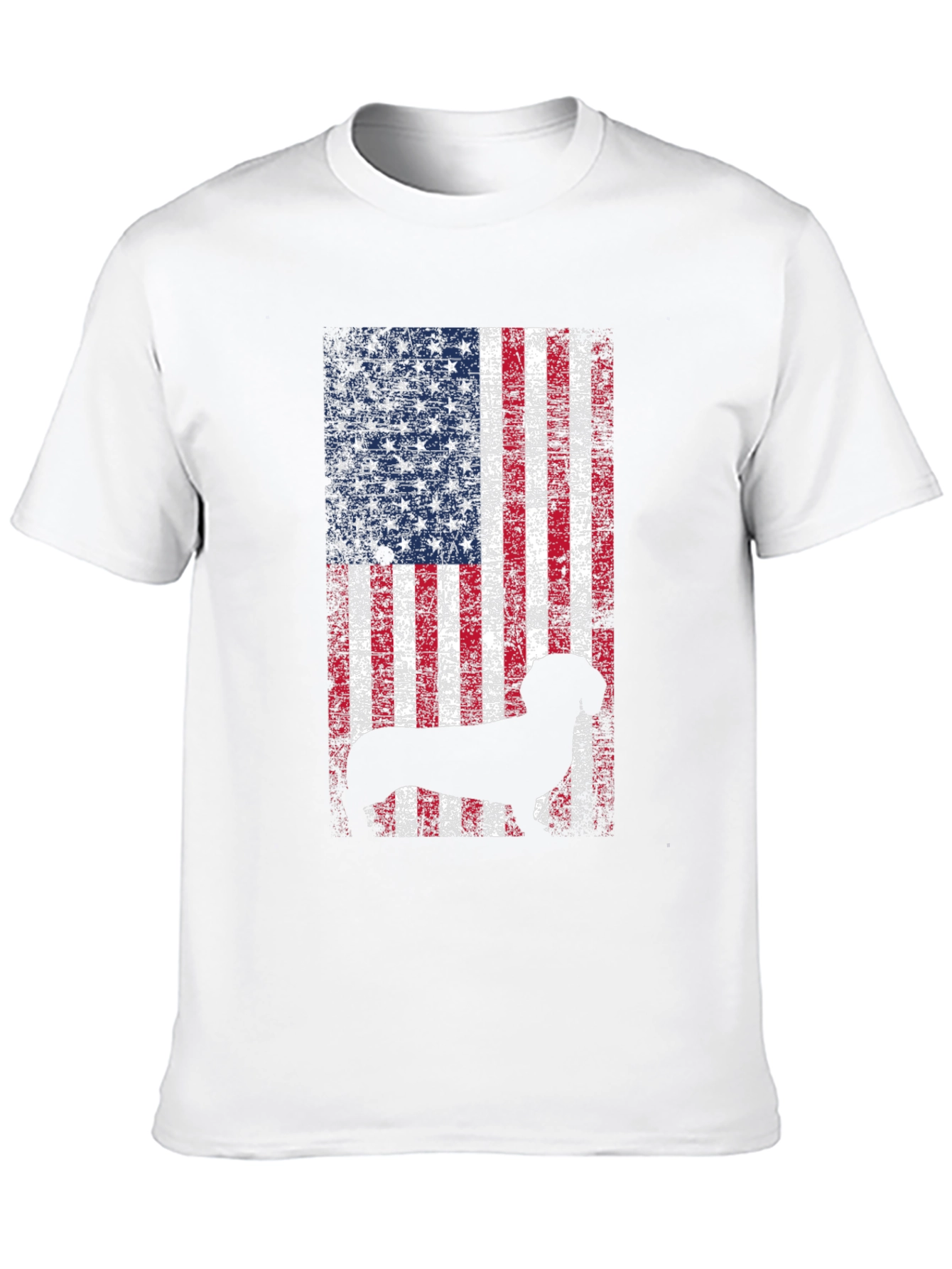 Black Patriotic Dog USA Flag T-Shirt view 10