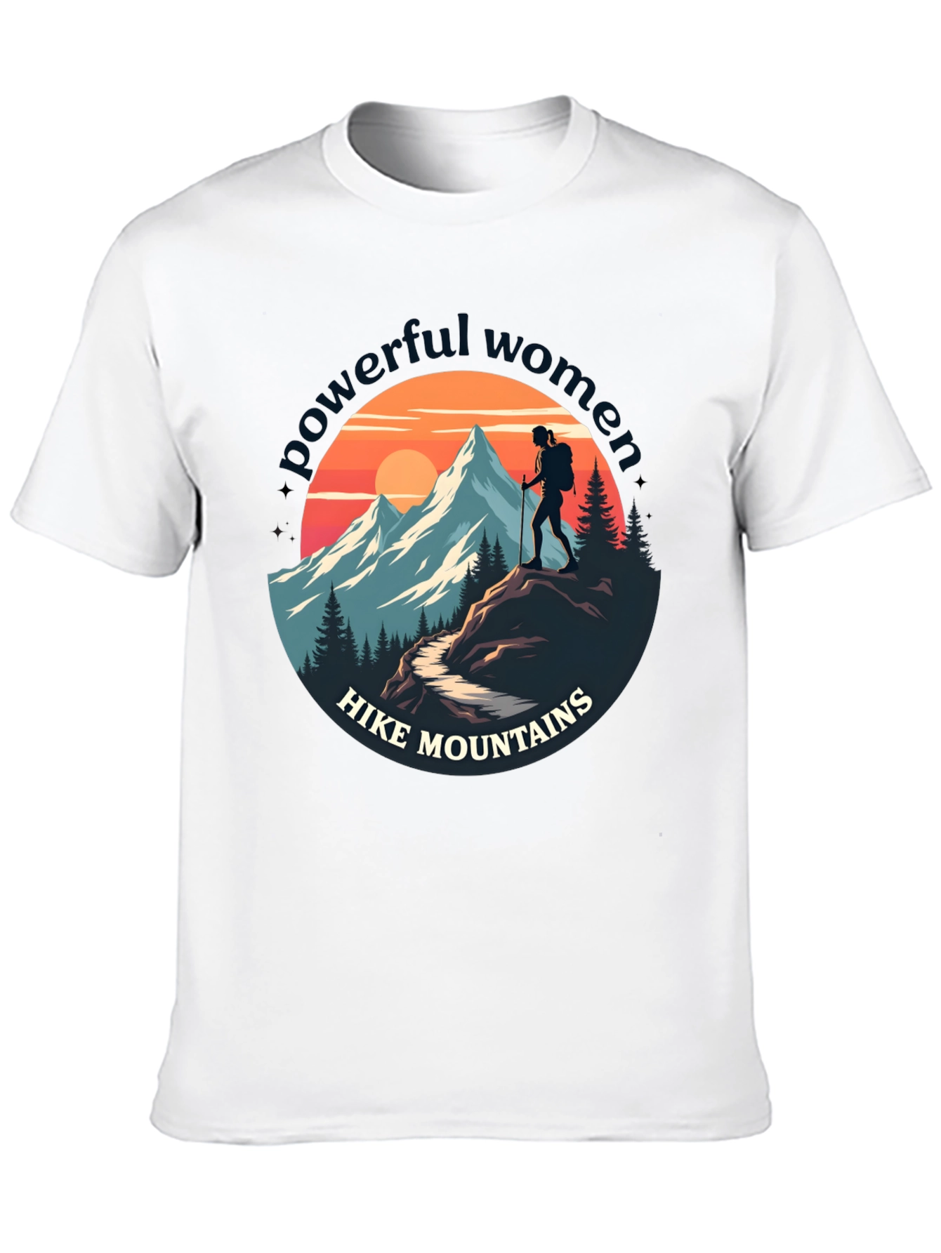 Black Powerful Women Hike Mountains Graphic Tee view 10