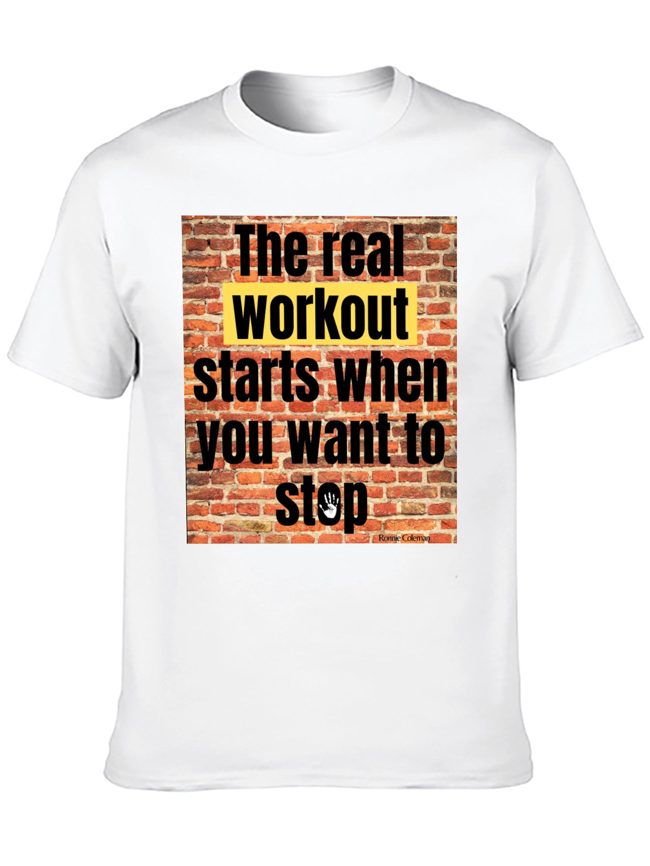 Black Workout Motivation T-Shirt: The Real Workout view 10