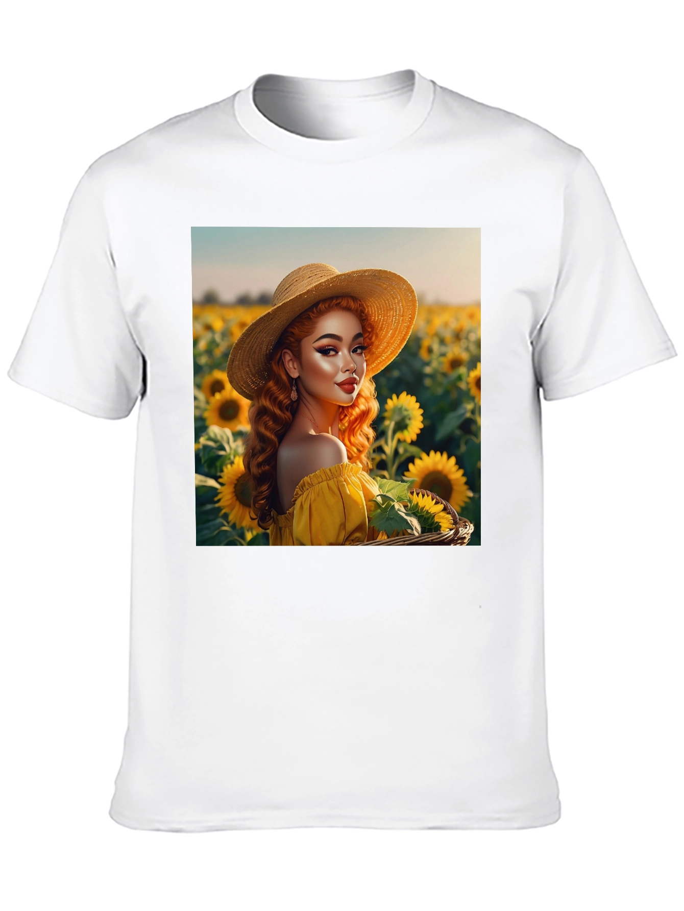 Black Sunflower Girl Graphic Tee - Black Cotton Blend view 10