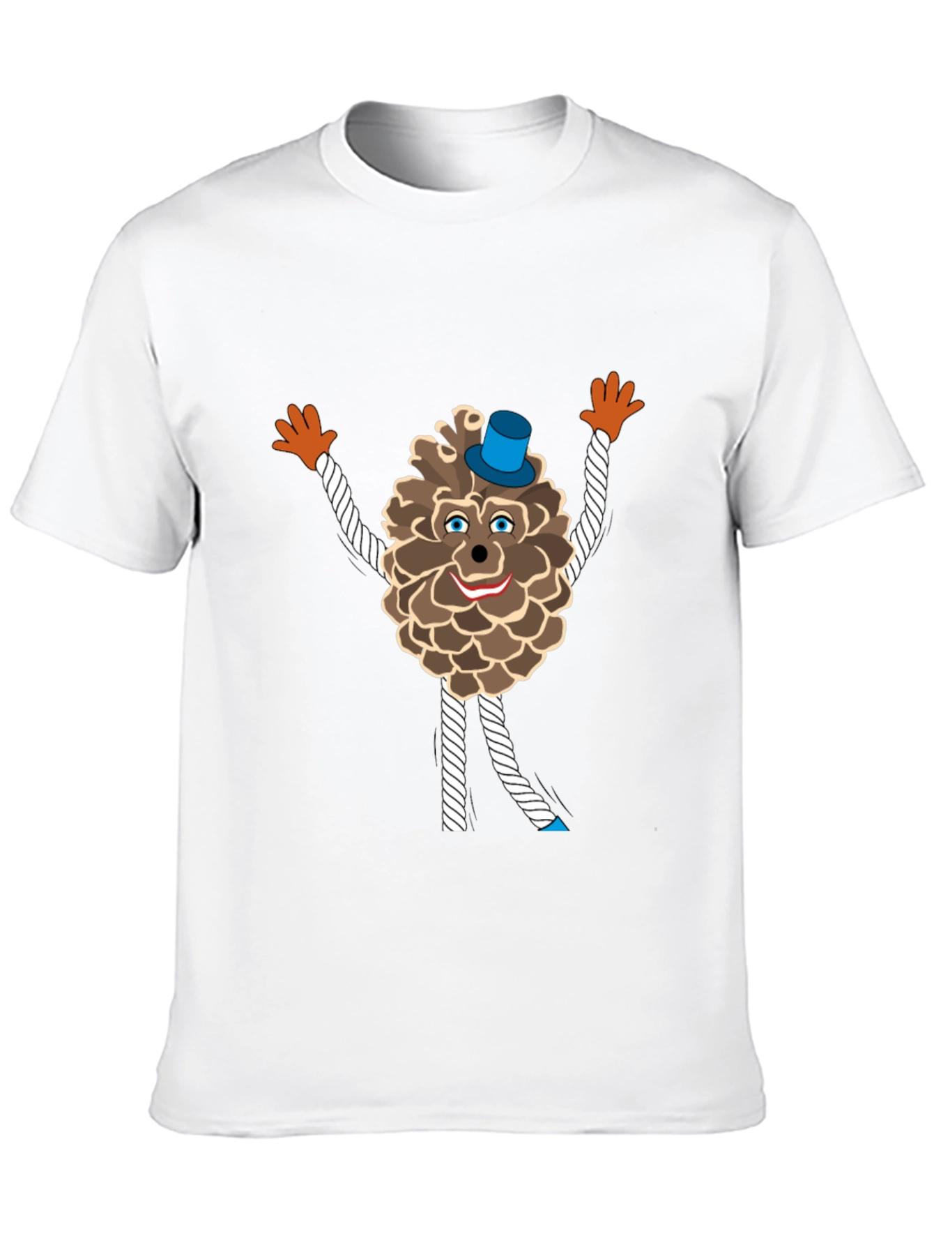 Black Fun Pine Cone Cartoon T-Shirt view 10