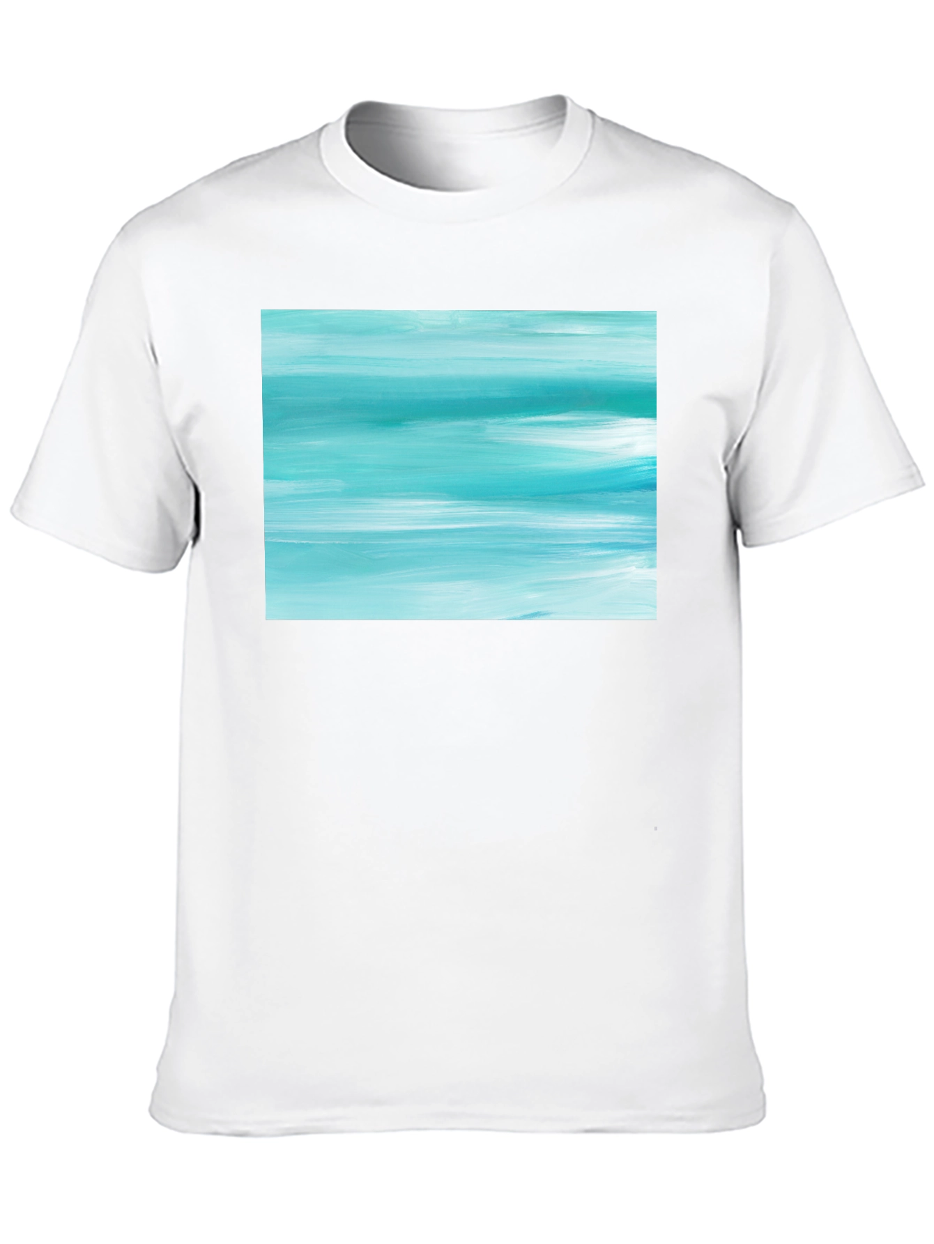 Black Abstract Aqua Brushstroke Graphic Tee - Soft Cotton view 10