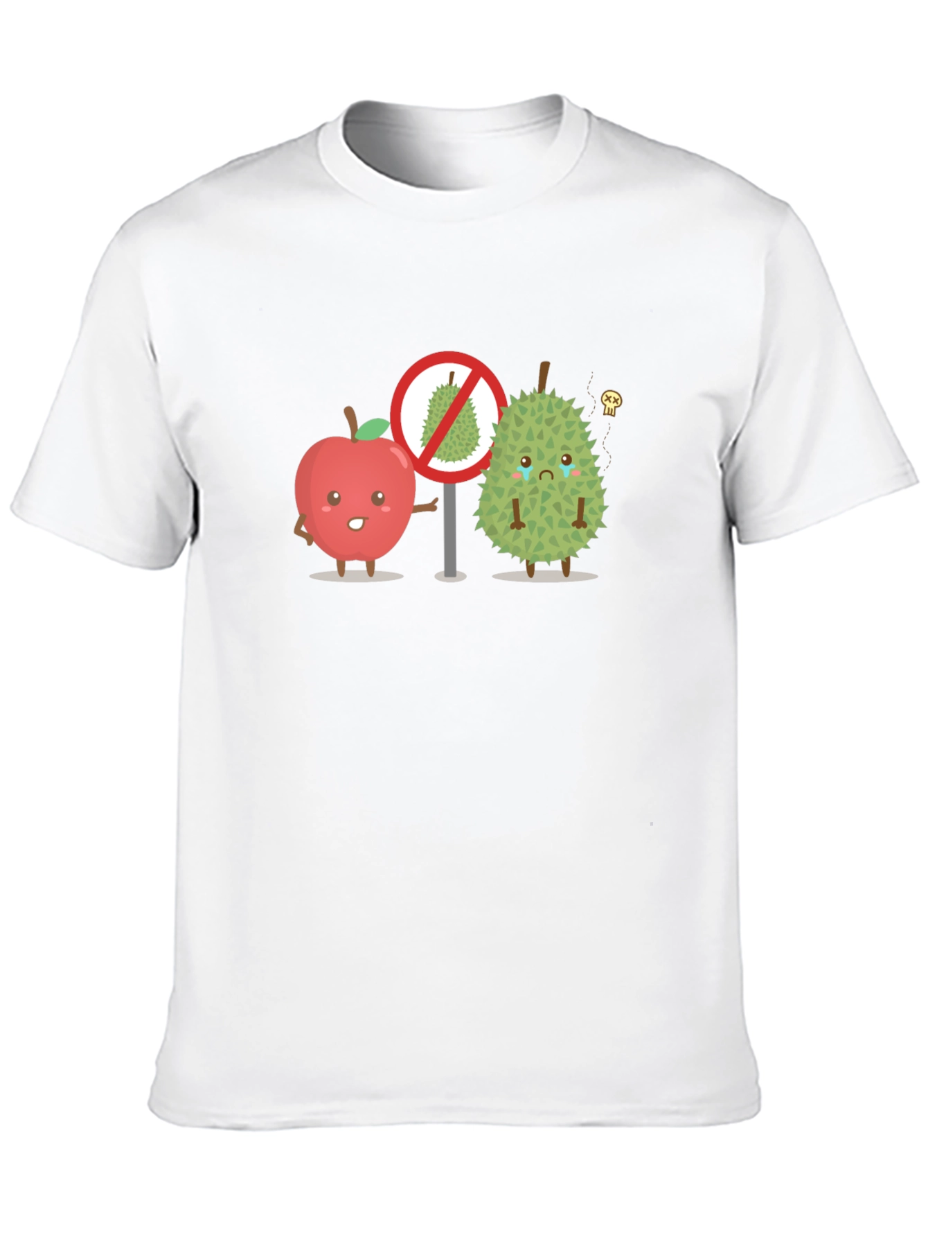 Black Funny Apple & Durian Graphic T-Shirt view 10