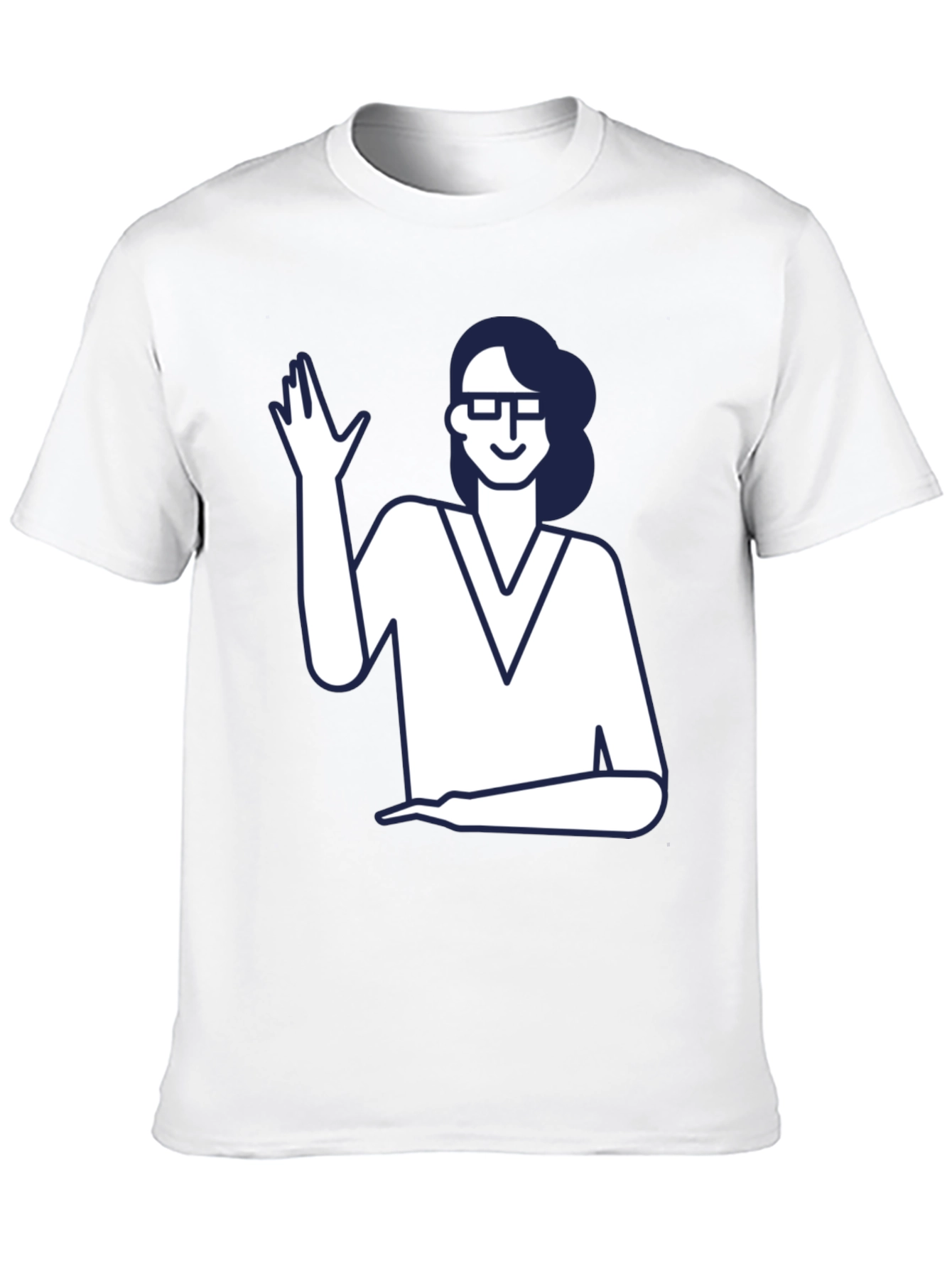 Black Nerdy Waving Woman Graphic Tee view 10
