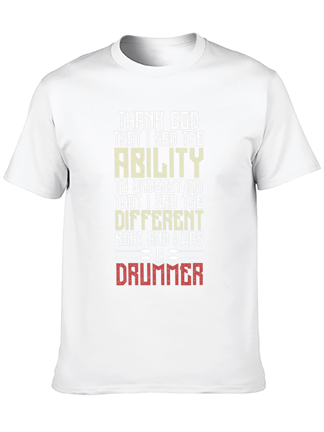 Black Thank God Drummer T-Shirt view 10