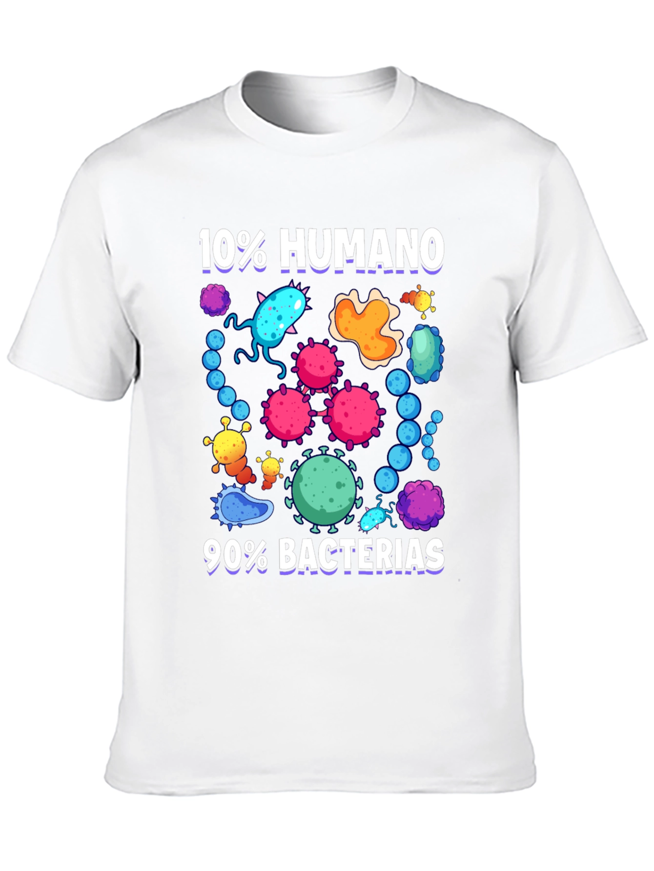 Black Funny 10% Humano 90% Bacterias Graphic T-Shirt view 10