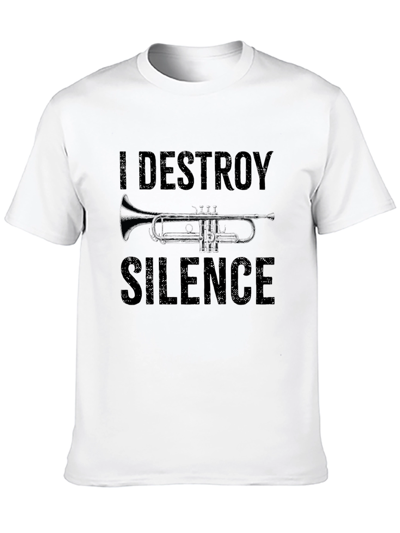 Black I Destroy Silence Trumpet Graphic T-Shirt view 10