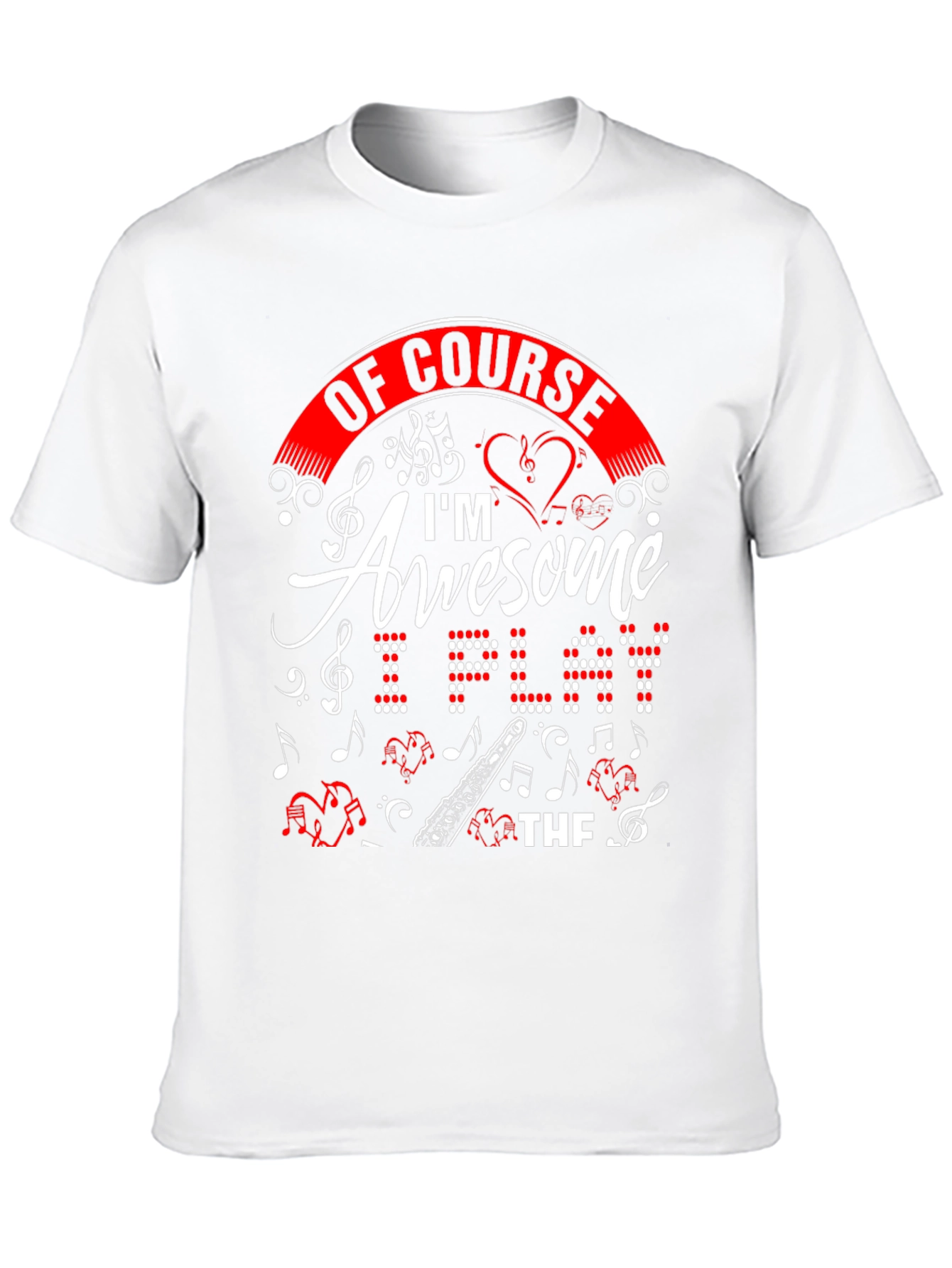 Black Awesome Flute Player T-Shirt view 10