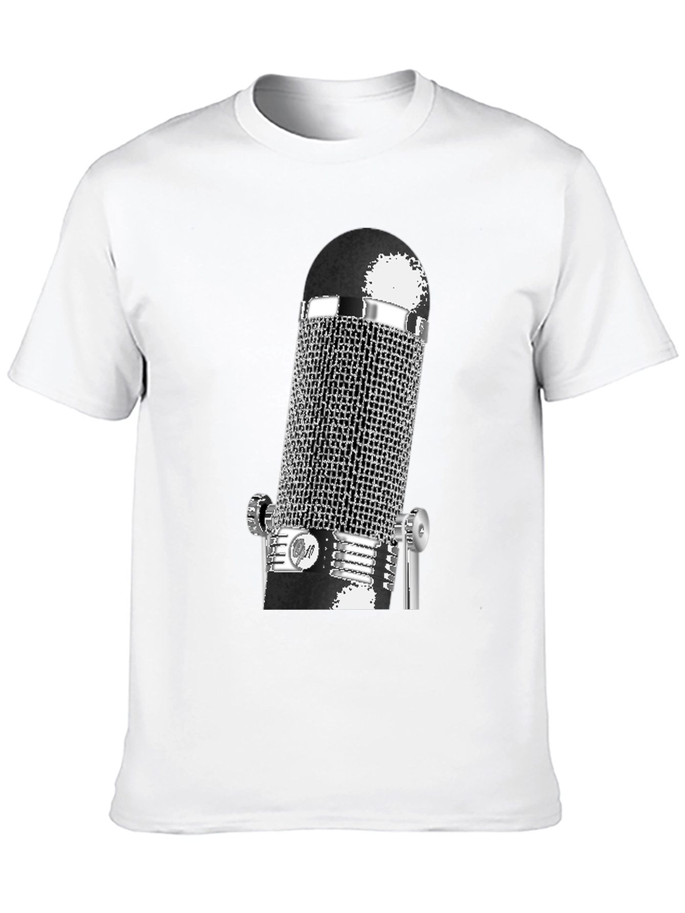 Black Vintage Microphone Graphic T-Shirt - Black view 10