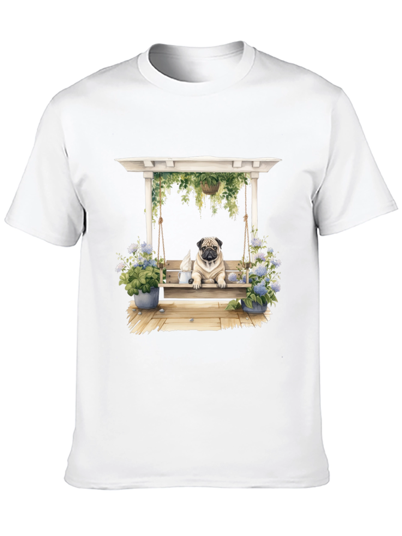 Black Pug on Swing T-Shirt - Unique Dog Lover Gift view 10