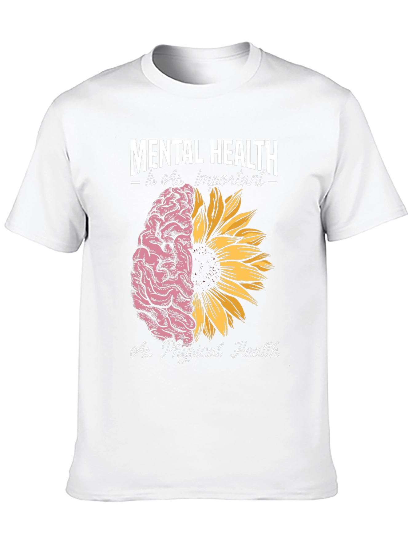 Black Mental Health Awareness Tee - Brain & Sunflower Design view 10