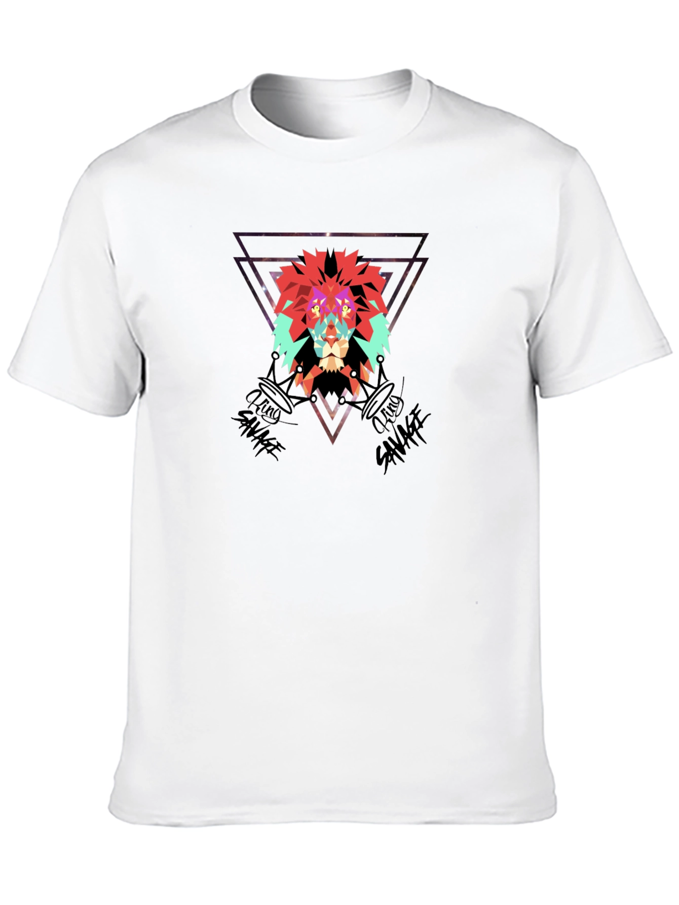 Lion Savage Graphic Tee - Black Cotton Blend Shirt - 10